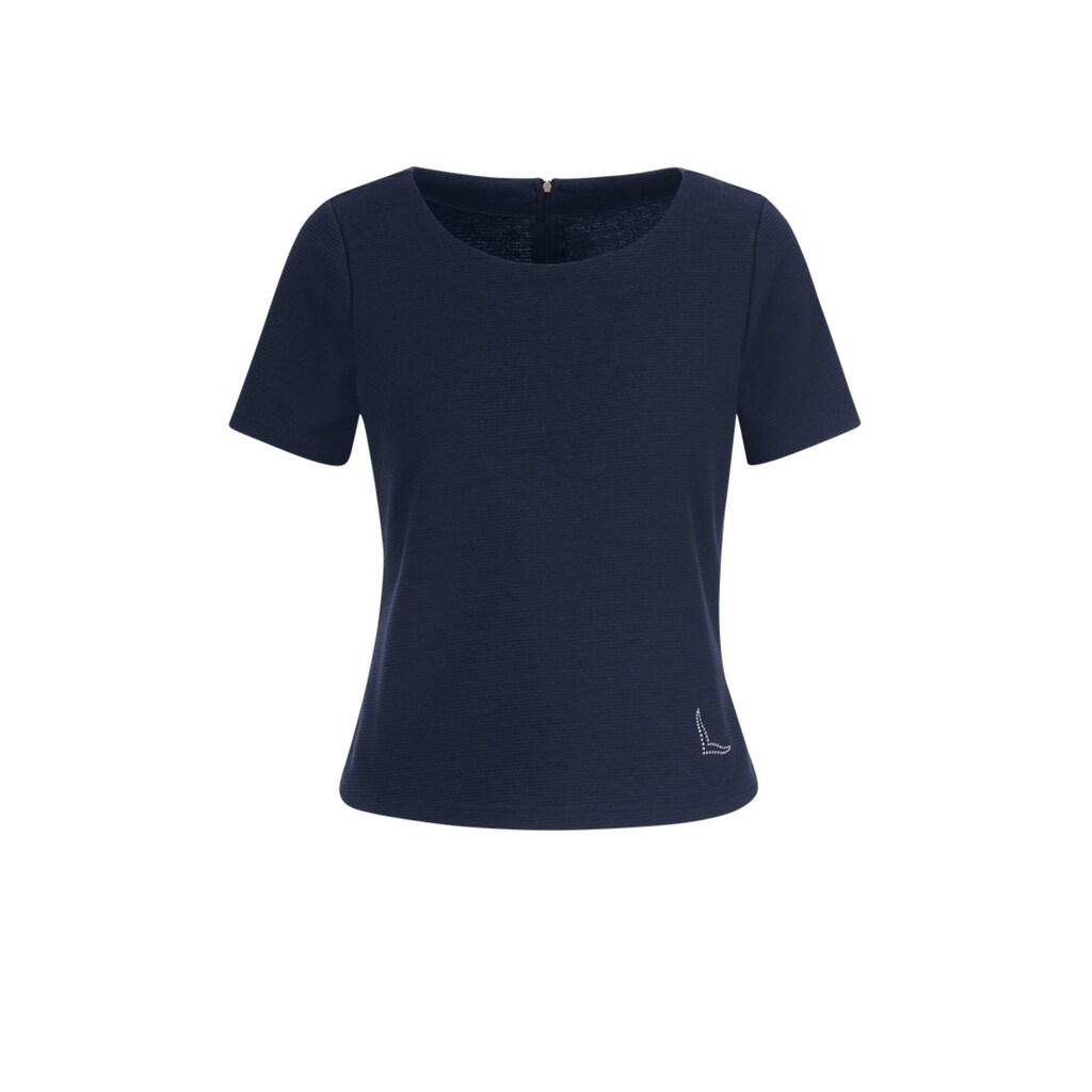 Trigema Sweatshirt »TRIGEMA Shirt mit kurzen Ärmeln mit Kristallsteinen«