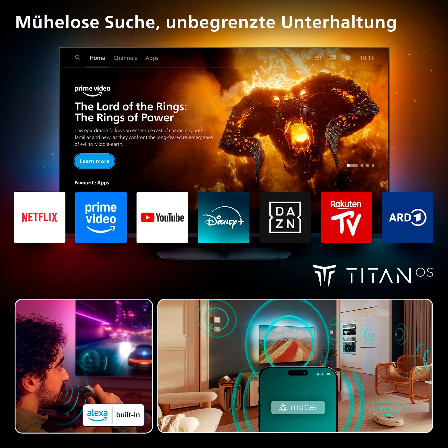 Philips QLED-Fernseher »43PUS8600/12«, 4K Ultra HD, Smart-TV