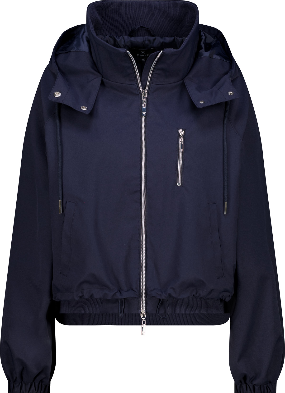 Monari Outdoorjacke mit Kapuze Stehkragen, Oversized Fit, Ripp-Details an Kragen und Bodysaum