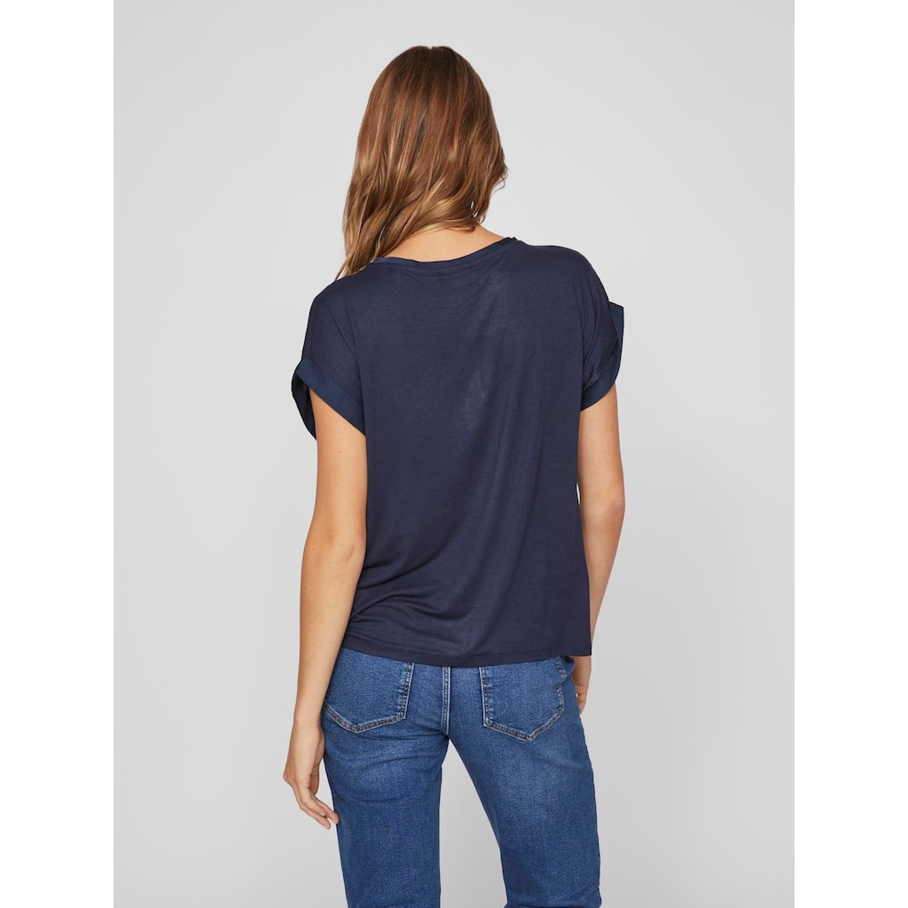 Vila Kurzarmshirt »VIELLETTE S/S SATIN TOP - NOOS«