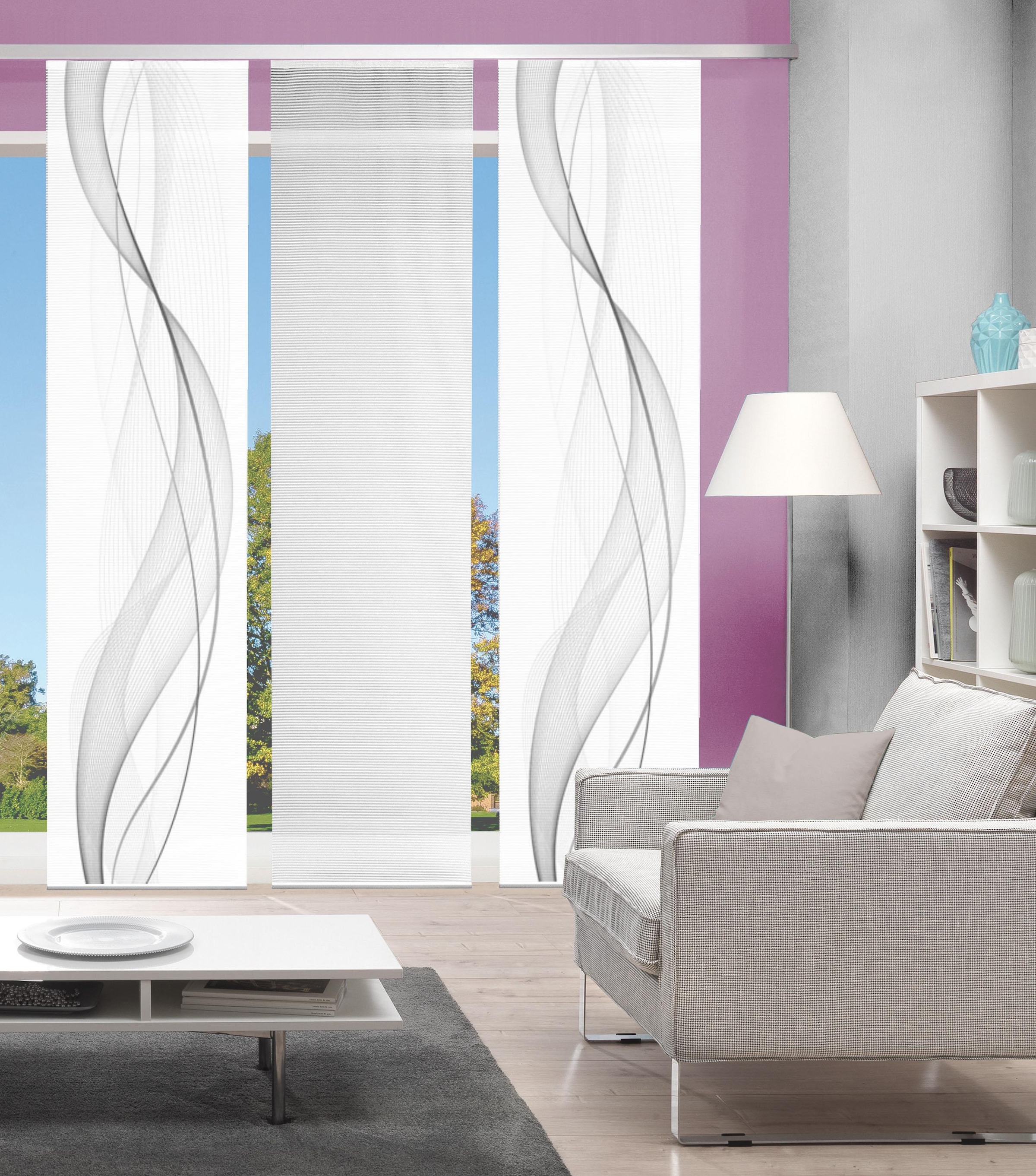 Vision S Schiebegardine »3ER SET HEIGHTS« Paneelwagen 3 Stk. tlg. HxB: 260x60, Schiebevorhang 3er Set Digitaldruck