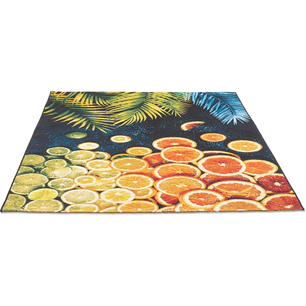Sansibar Teppich »Rantum Beach 004«, rechteckig, Flachgewebe, modernes Sommer Design, In- und Outdoor geeignet