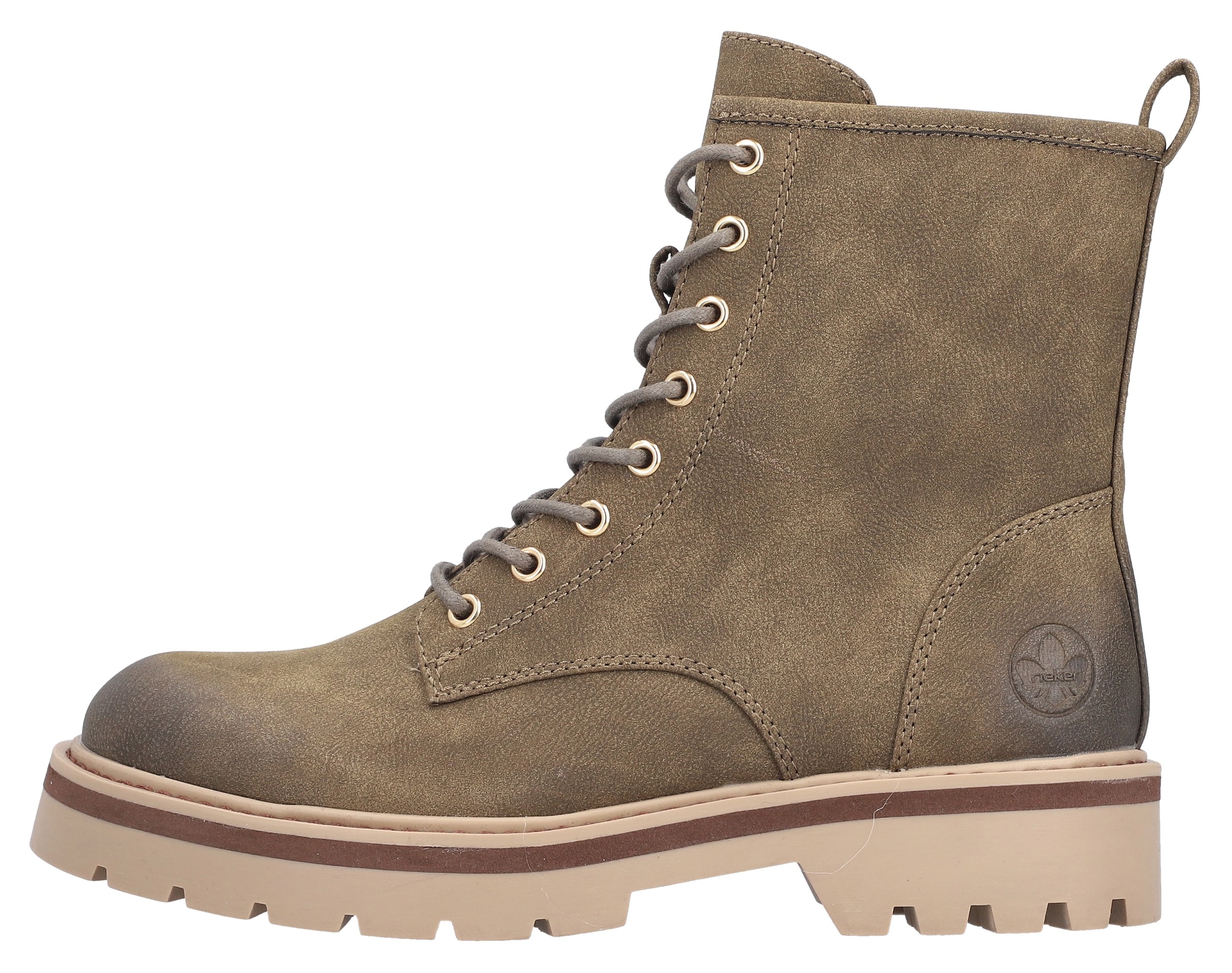 Rieker Schnürboots  Schnürstiefelette, Boots, Blockabsatz, mit Profilsohle