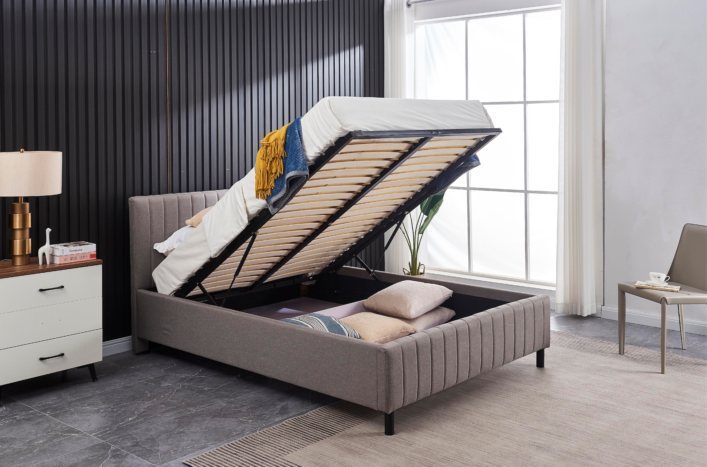 ATLANTIC home collection Polsterbett »Vanda«, mit Lattenrost und Bettkasten