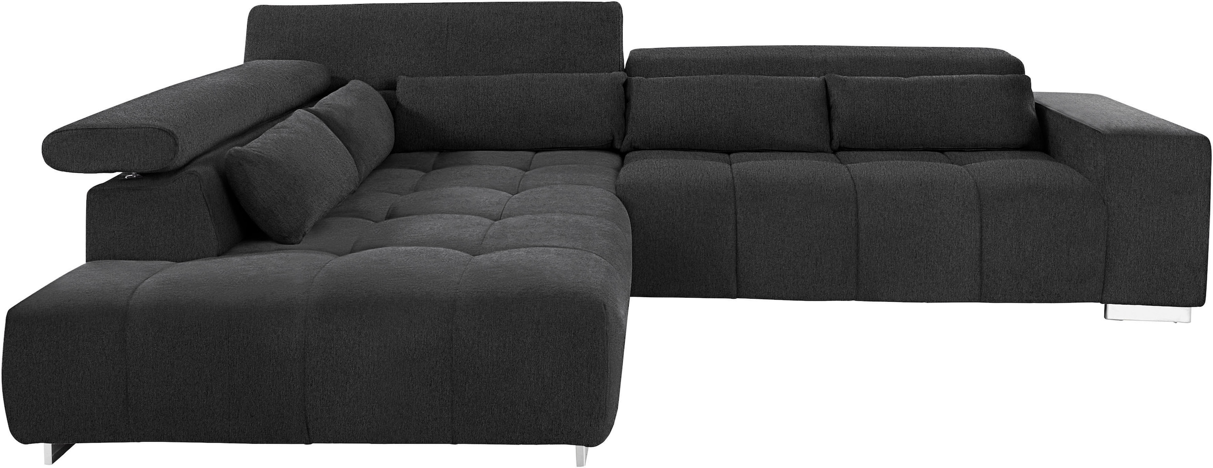 COTTA Ecksofa »Orion L-Form«, mit Kopfteilverstellung & 5 Nierenkissen