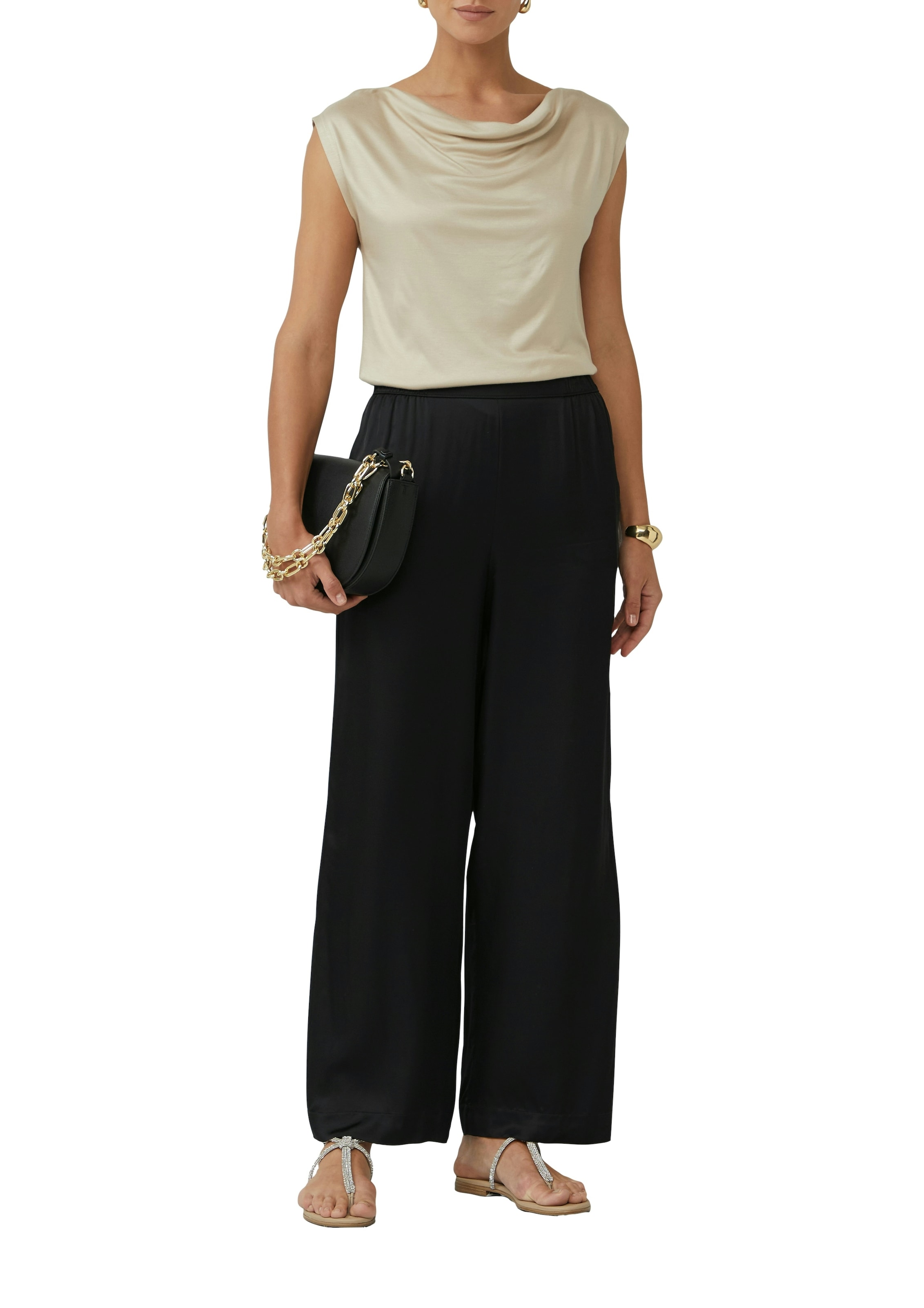 s.Oliver BLACK LABEL Stoffhose  Sommerhose mit elastischem Bund