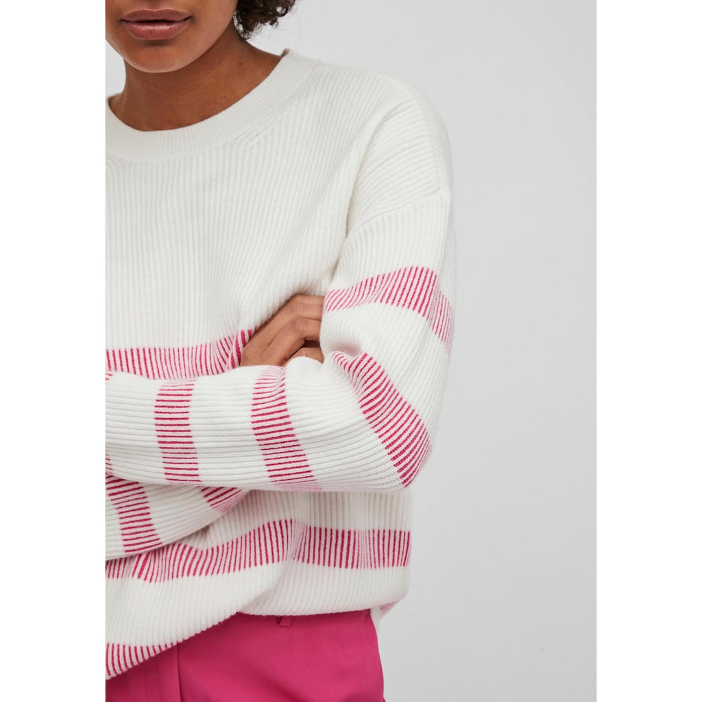 Vila Rundhalspullover »VIRIL STRIPE L/S KNIT TOP - NOOS«