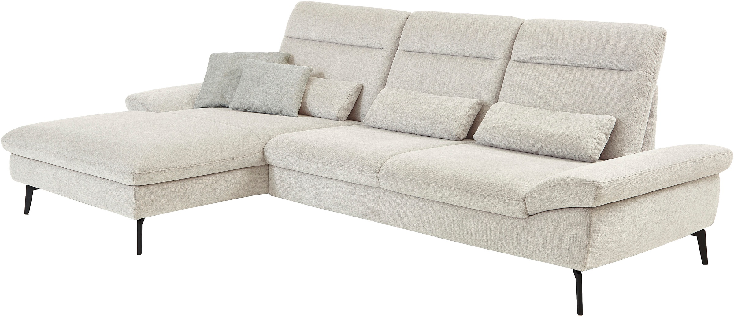 HUKLA Ecksofa »HU-HP22156 L-Form«, inkl. Kopfpolsterverstellung, optional mit Sitztiefenverstellung