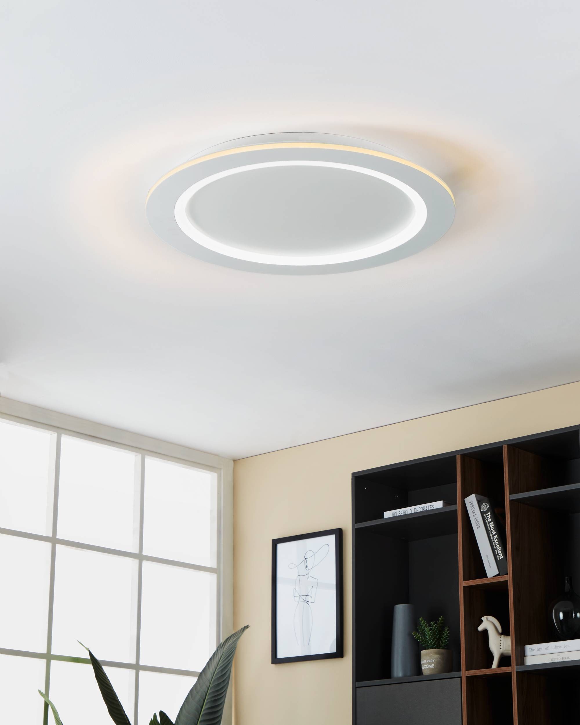 EGLO Deckenleuchte »Padrogiano-Z Deckenlampe, ZigBee 3.0, App und Sprachsteuerung, Lampe« LED-Modul 1 Stk. Kaltweiß | RGB ZigBee, App und Sprachsteuerung Alexa, RGB Rahmen, dimmbar, Ø 60 cm