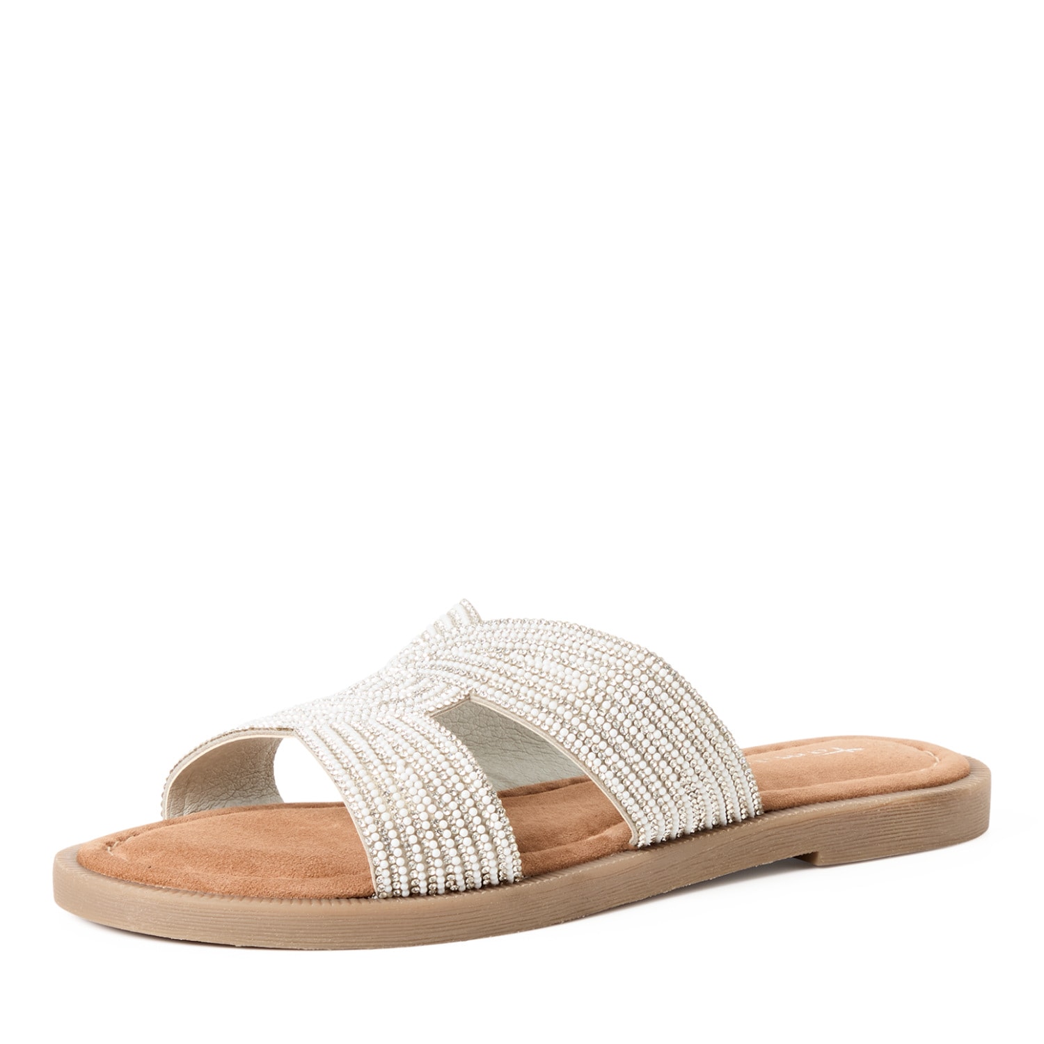 Tamaris Pantolette  Sommerschuh, Schlupfschuh, Flats mit Schmucksteine