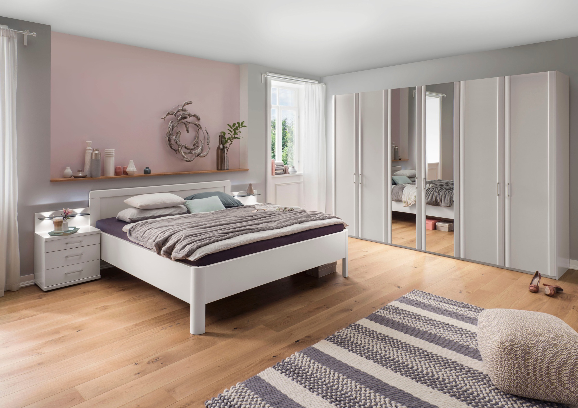 WIEMANN Holzbett »Bern, Bettgestell, Bettrahmen, für Schlafzimmer«, (4-fache Liegehöhenverstellung, MADE IN GERMANY), verschiedene Größen und Farben, in Komforthöhe