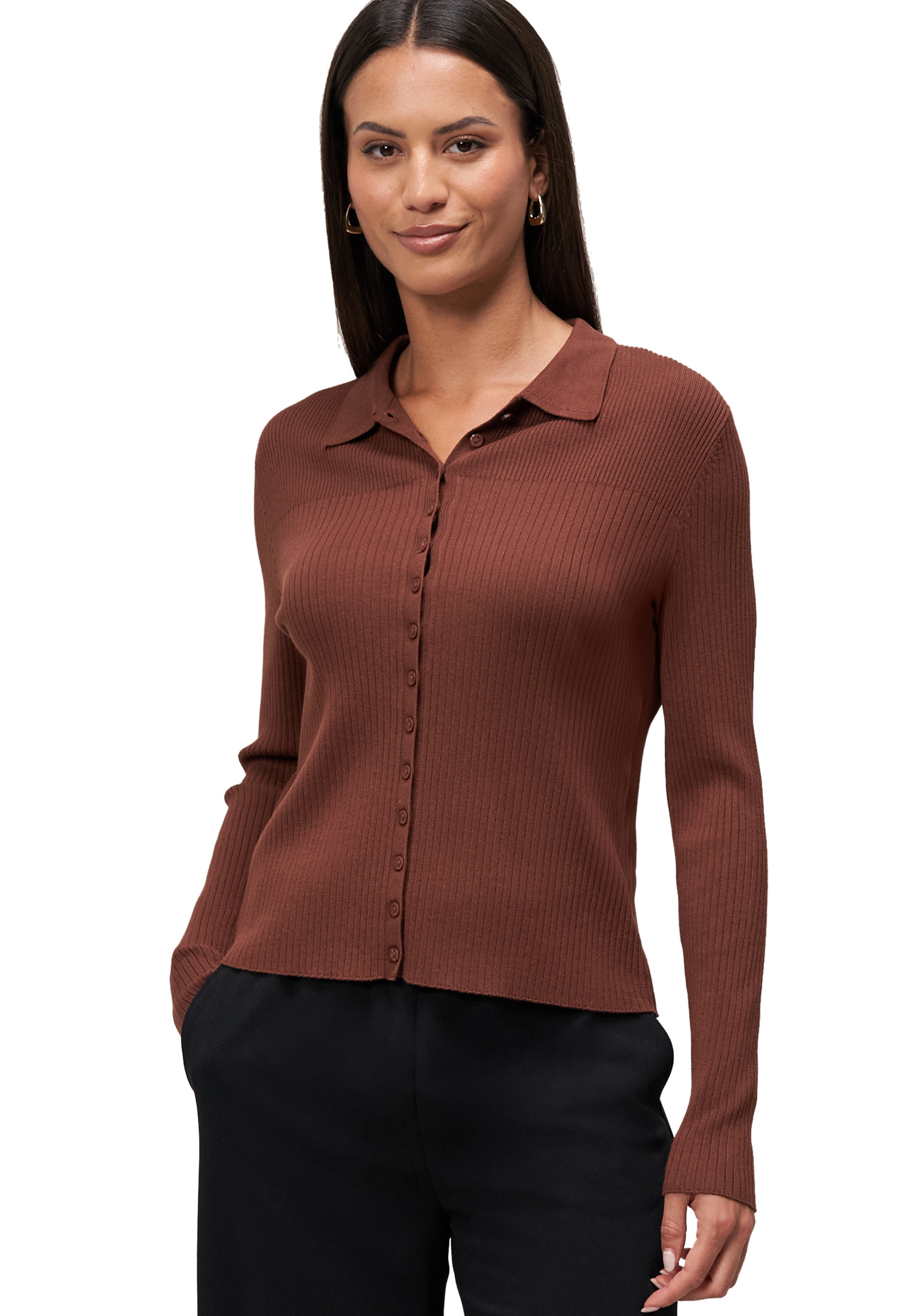 Zero Strickjacke »Strickjacke mit Knopfleiste«