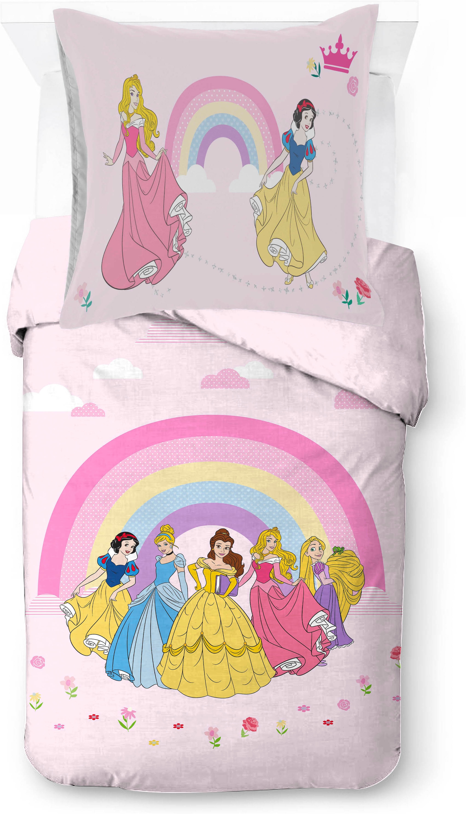 Disney Kinderbettwäsche »Disney Princess Rainbow« 2 100% Baumwolle