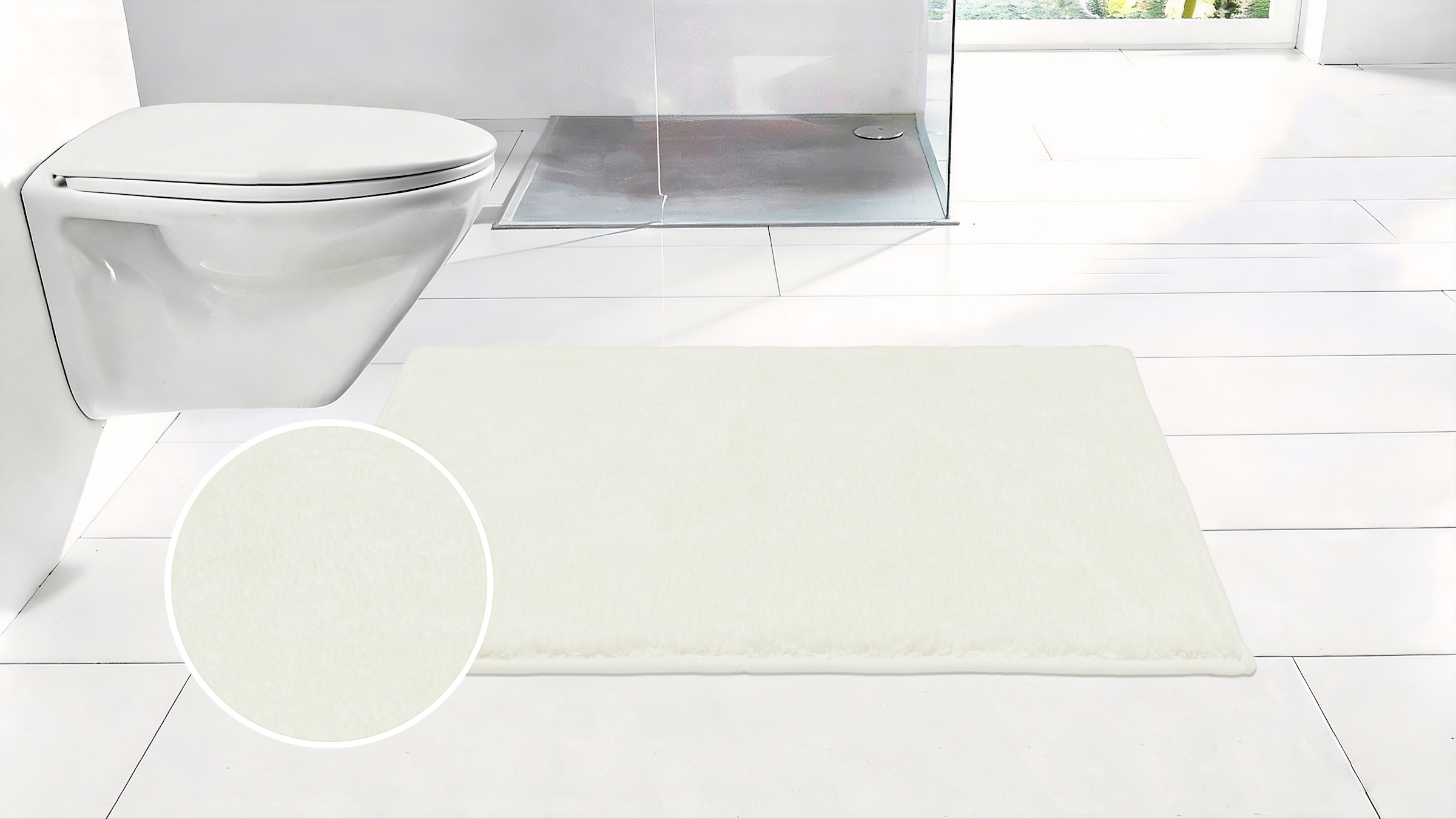 OTTO home Badematte "Cali, Badvorleger, Badezimmer Teppich, Duschvorleger" Höhe 10 mm rutschhemmend beschichtet fußbodenheizungsgeeignet  schnell trocknend weich, Uni Farben, auch als Teppich erhältlich