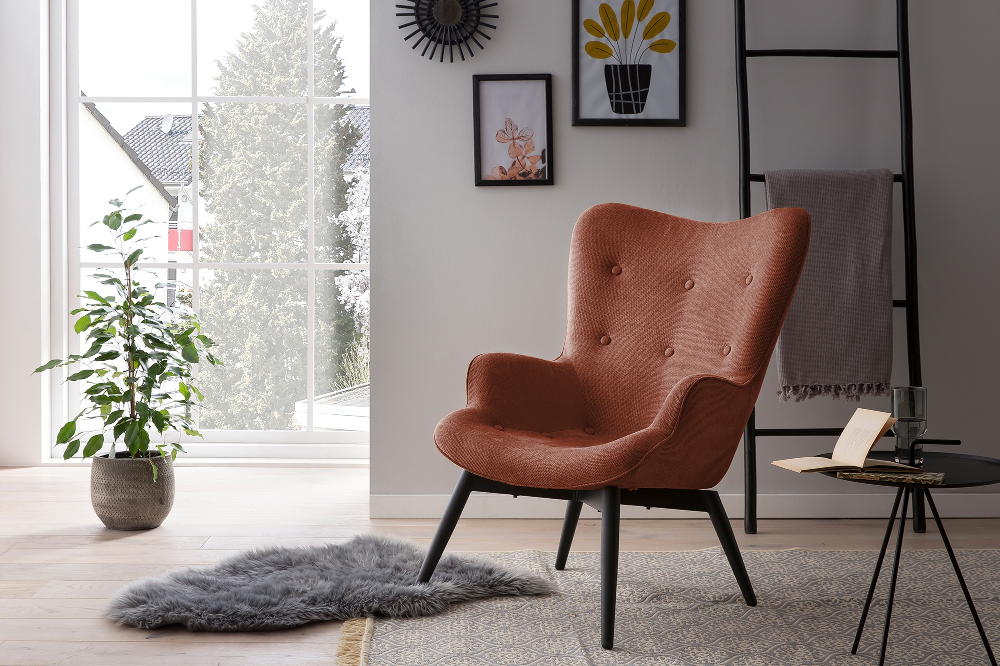 SalesFever Sessel »Komfortabler Relaxsessel zum Entspannen«, (1 St.), Zierknöpfe in der Rückenlehne
