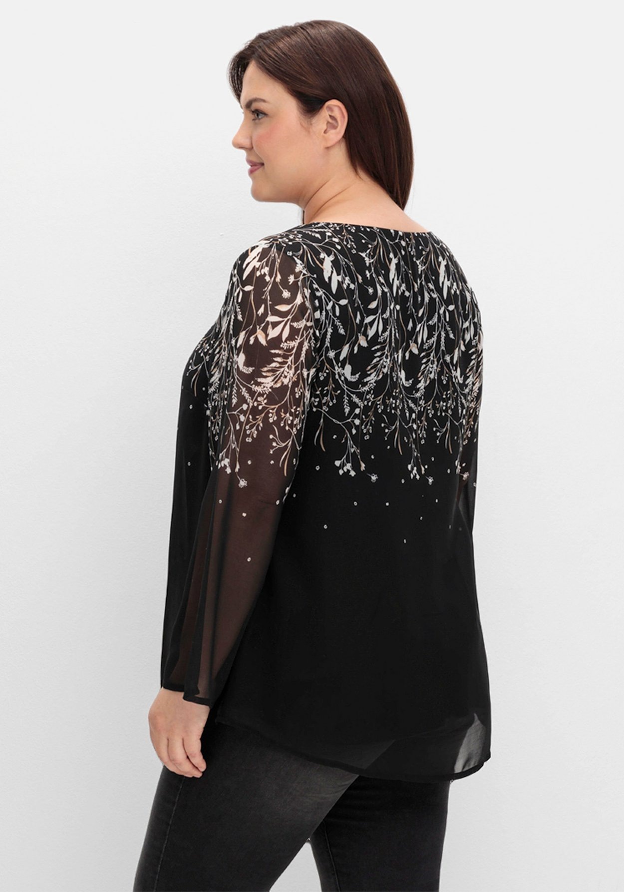 Sheego Chiffontunika »Chiffontunika mit Alloverprint, blickdicht gefüttert«