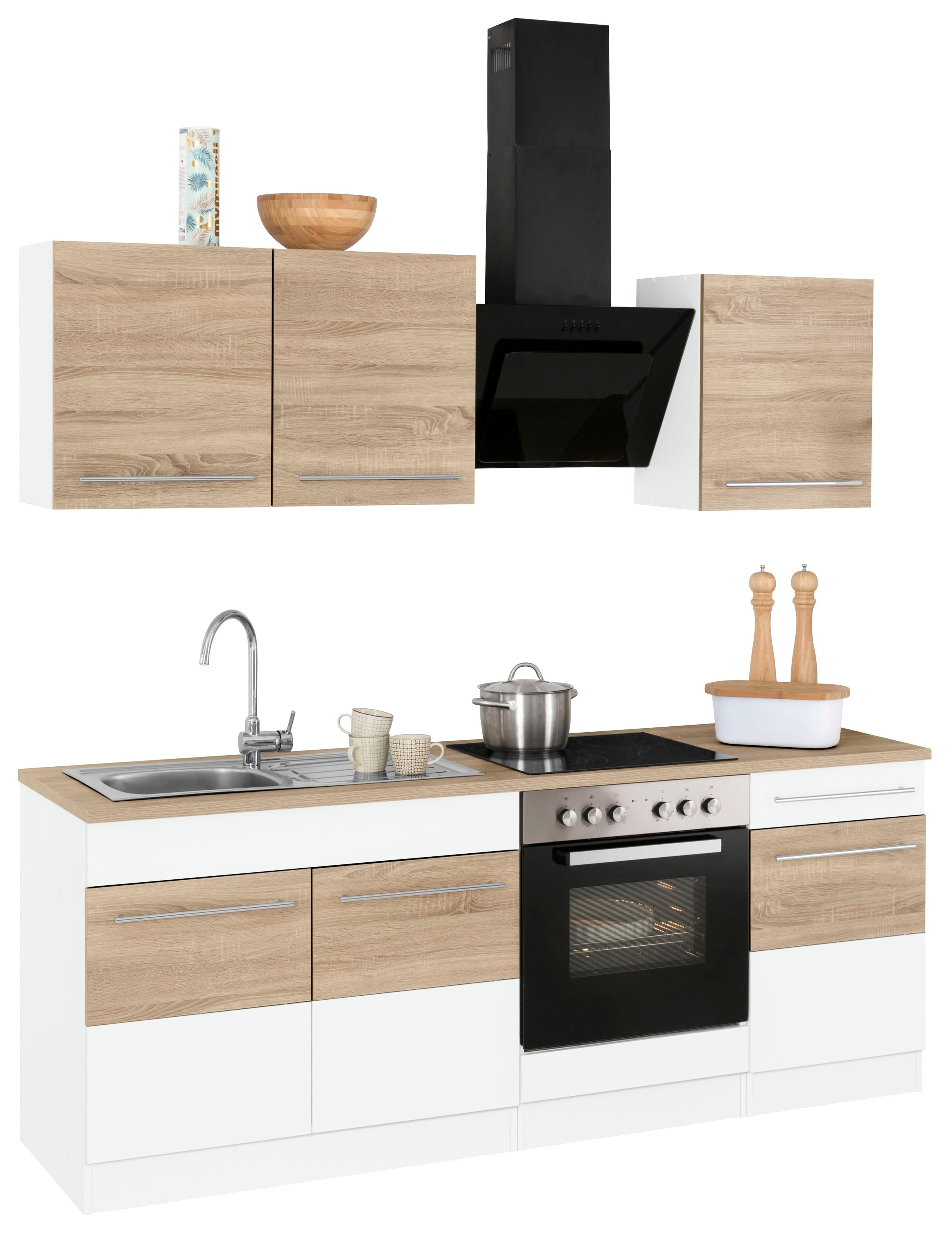 KOCHSTATION Küchenzeile »KS-Trient« Breite 210 cm, wahlweise mit E-Geräten, mit Arbeitsplatte