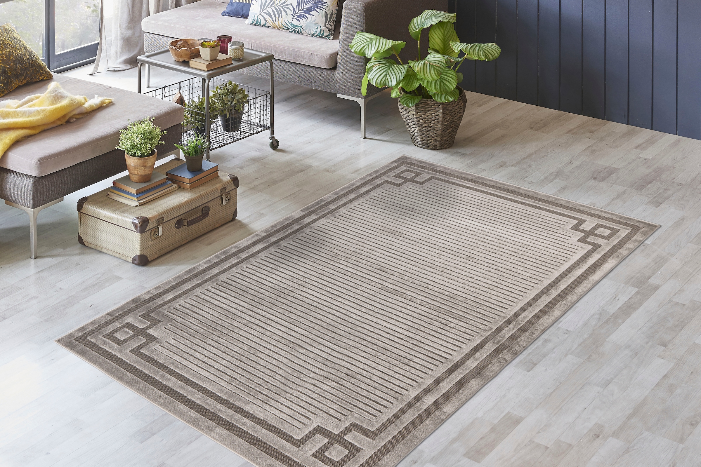 Kayoom Teppich »Madita 225«, rechteckig, 9 mm Höhe, 252.000 Points / m², Unifarben, modernes Design
