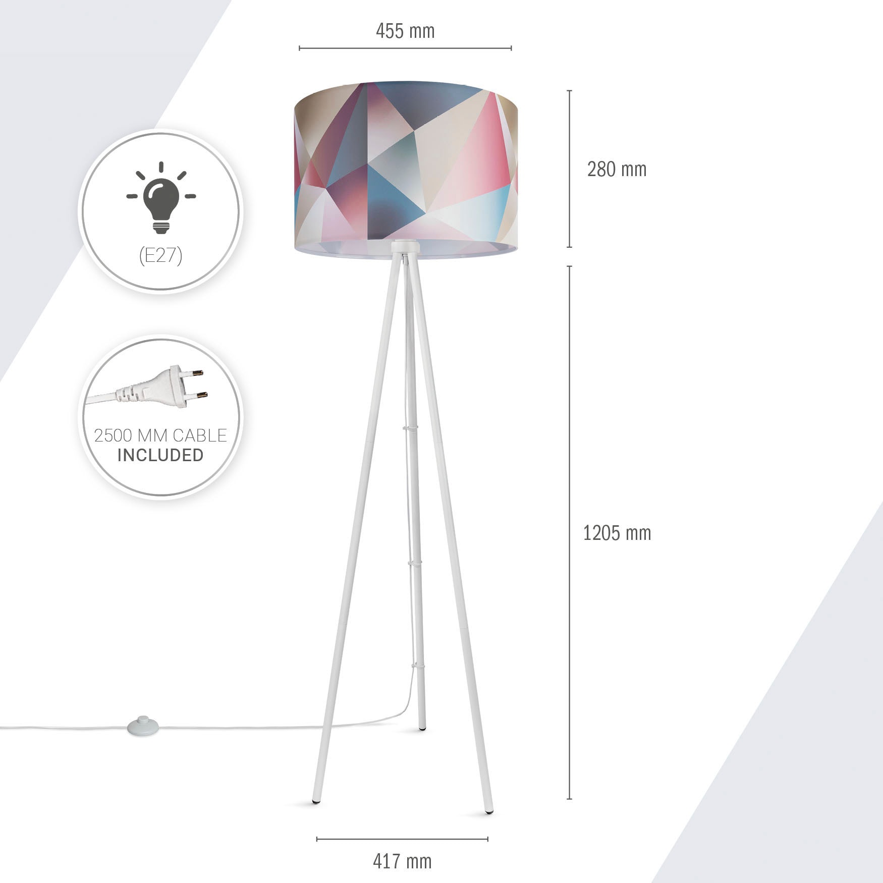 Paco Home Stehlampe »Trina Kosy«, Leuchtmittel E27 | ohne Leuchtmittel, LED Stehlampe Modern Wohnzimmer Schlafzimmer, Pastellfarben Deko E27