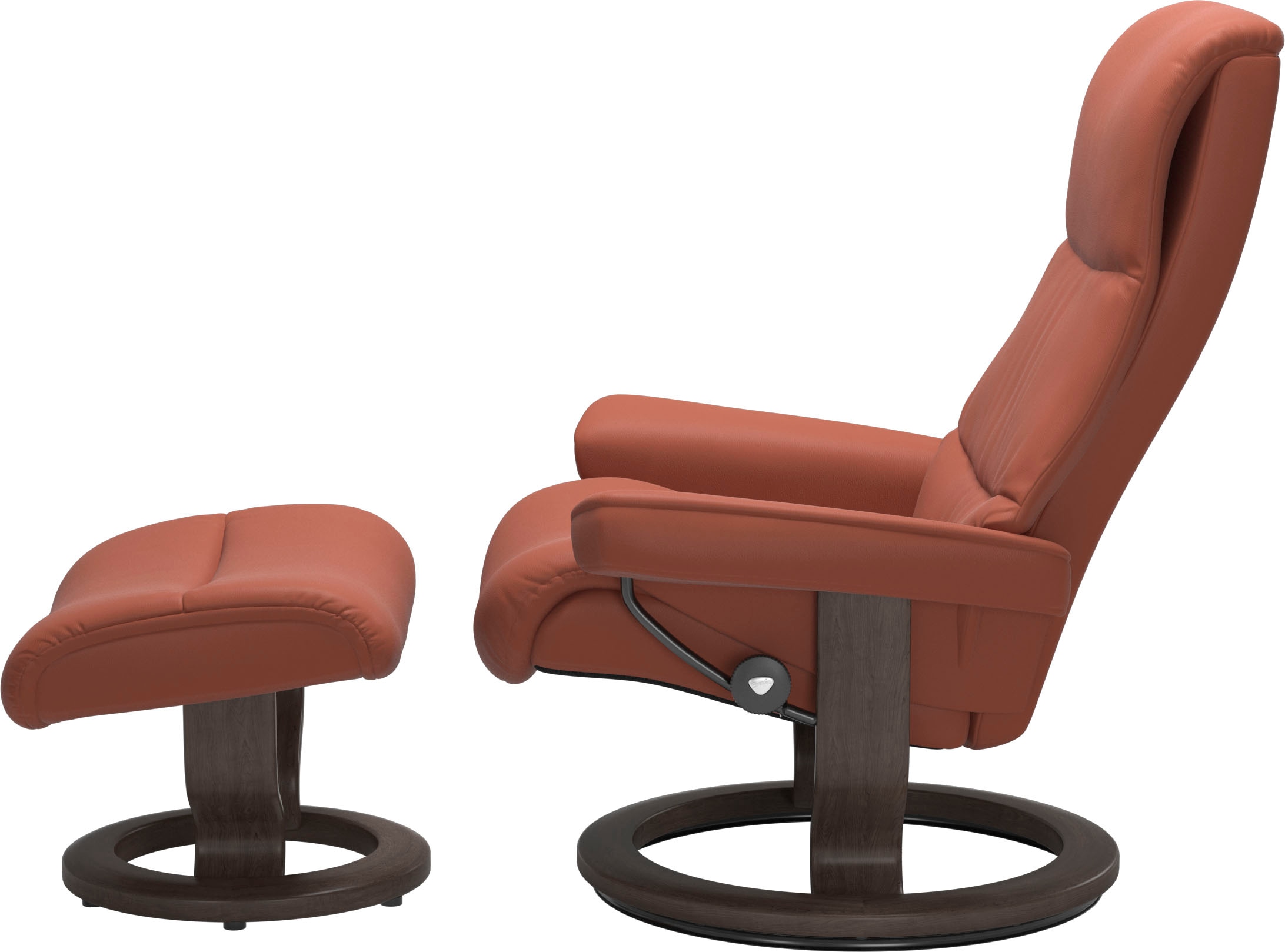 Stressless® Relaxsessel »View«, (Set, Relaxsessel mit Hocker), mit Classic Base, Größe M,Gestell Wenge