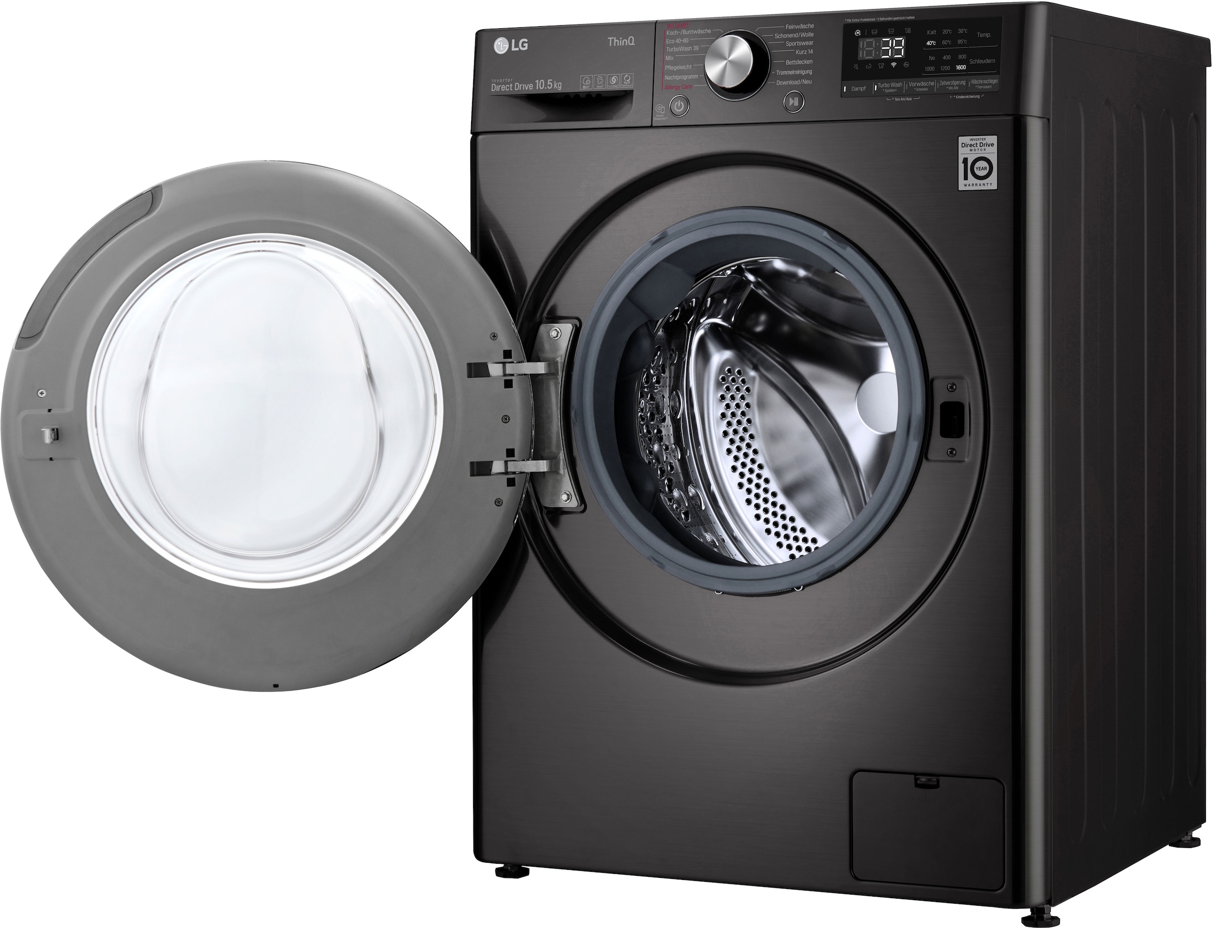 Waschen 10,5 nur TurboWash® 3 kg, 1600 39 XXL Garantie Minuten Jahren LG Waschmaschine - in F6WV710P2S, U/min, »F6WV710P2S«, mit