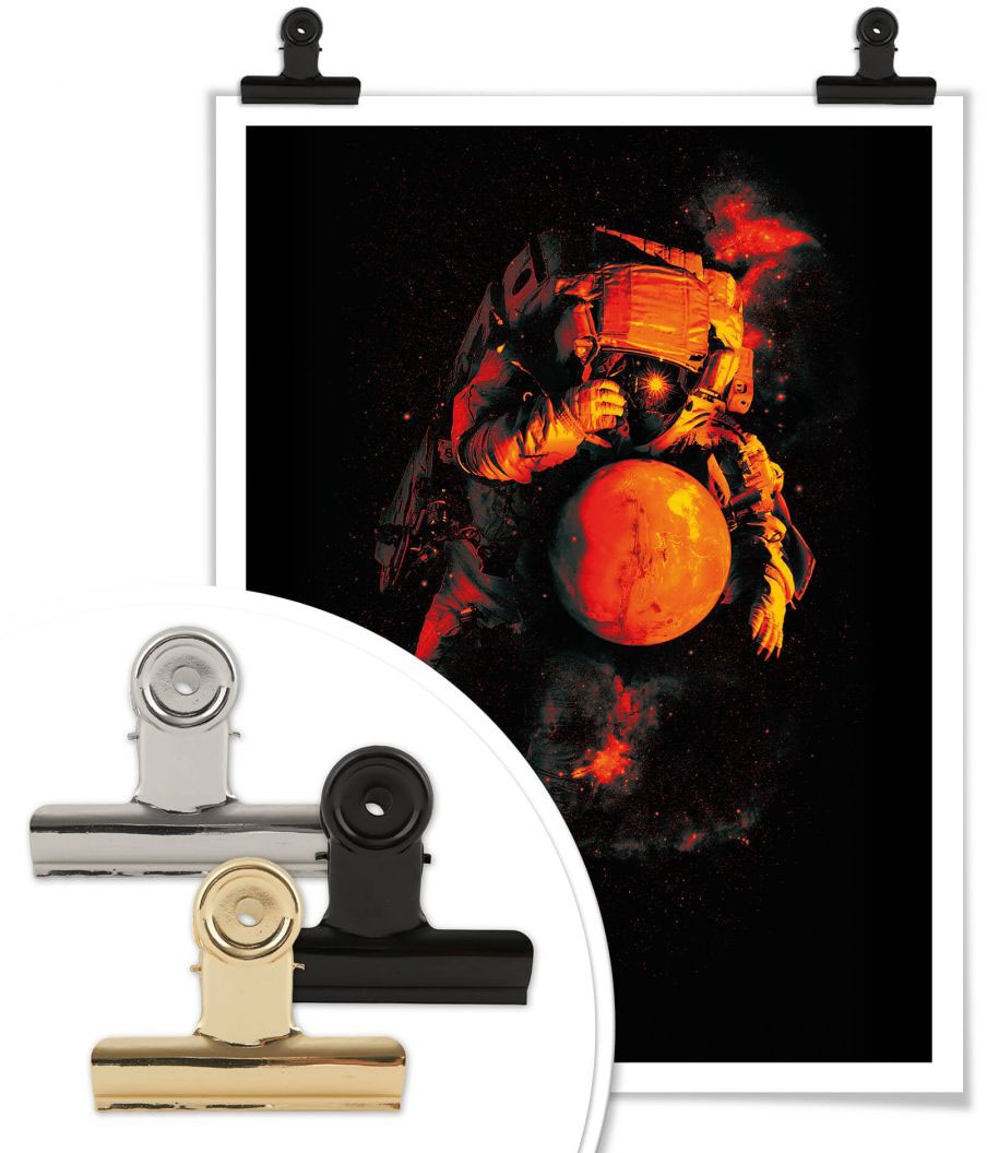 Wall-Art »Astronaut auf Bild, Astronaut, Rechnung St.), Wandposter Schwarz Poster bestellen Wandbild, Mars (1 Weltall«, Poster,