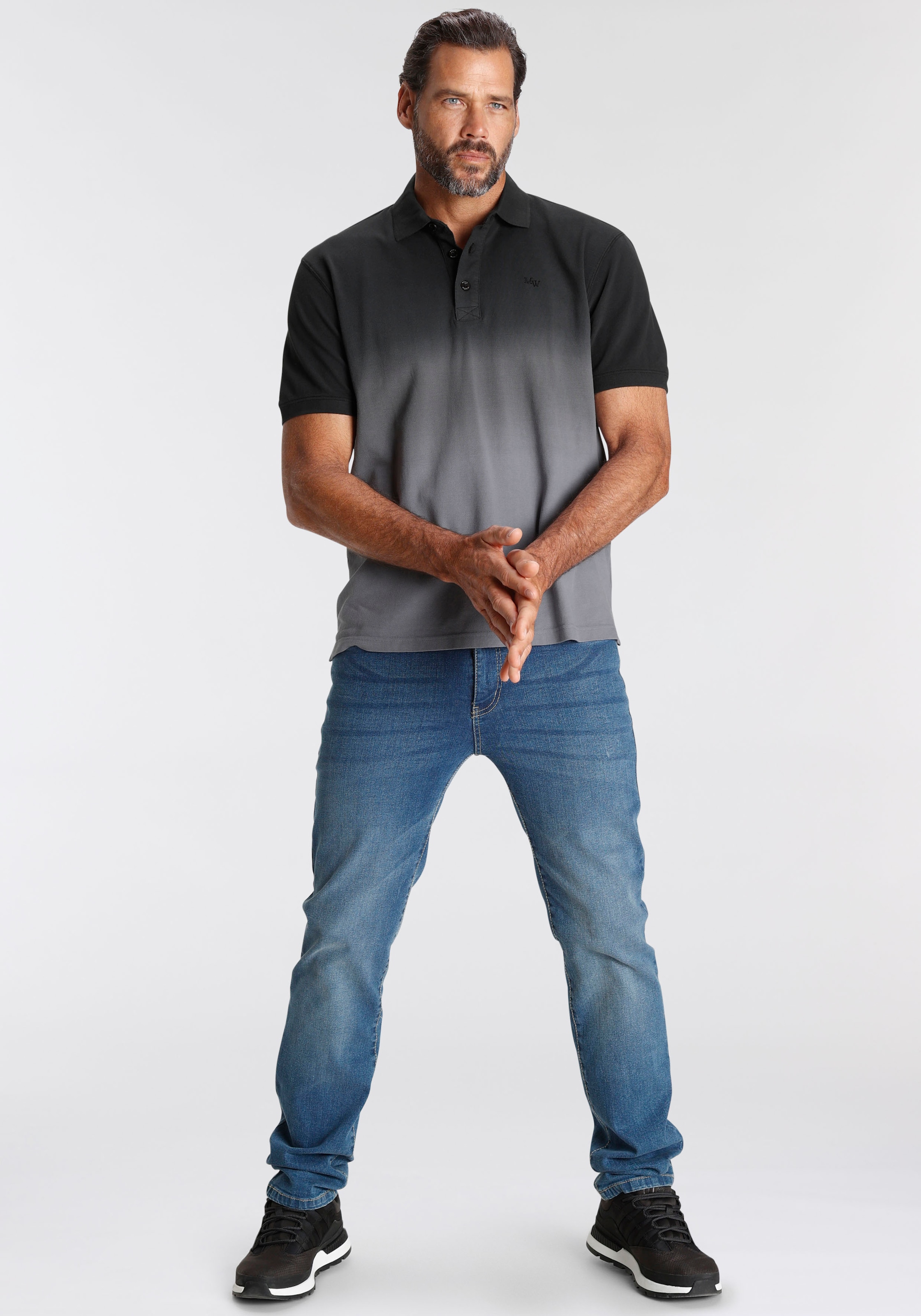Man's World Poloshirt, Kurzarm, mit Polokragen, aus Piqué-Stoff, mit stilvoller Stickerei