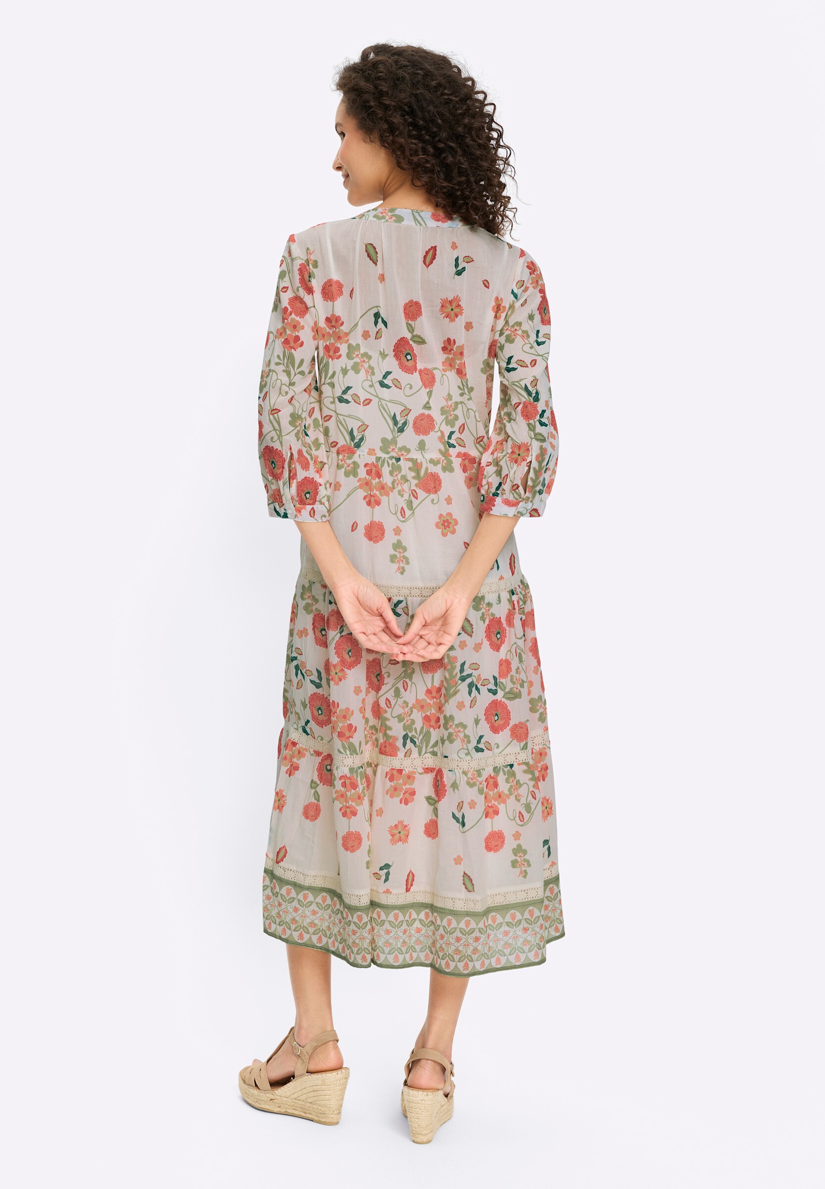 heine Shirtkleid »Druck-Kleid Druckkleid mit abknöpfbarem Unterkleid« Ohne Taschen
