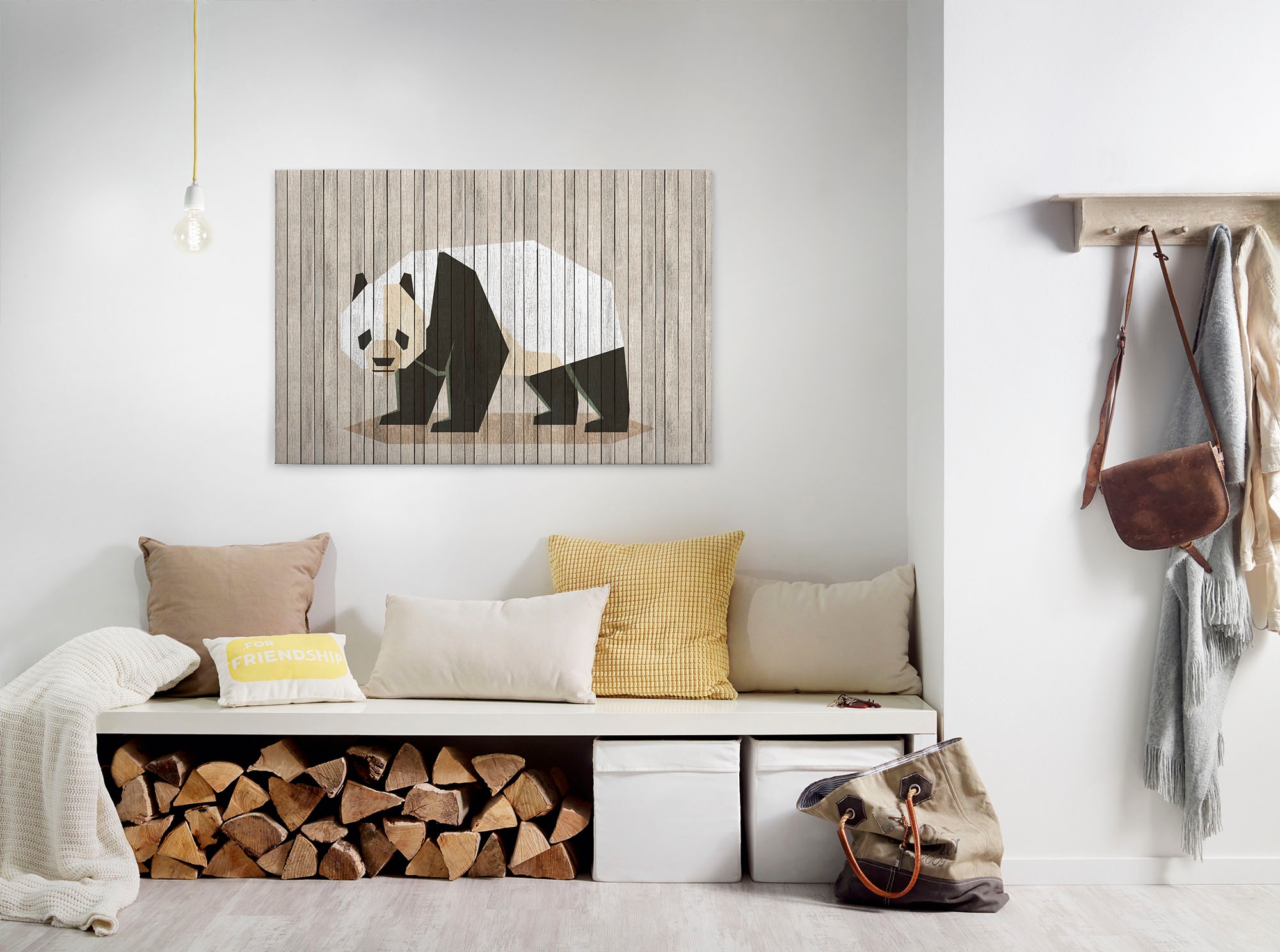 Leinwandbild »born to be wild«, Tiere, (1 St.), Keilrahmen Bild Holzoptik Tiere