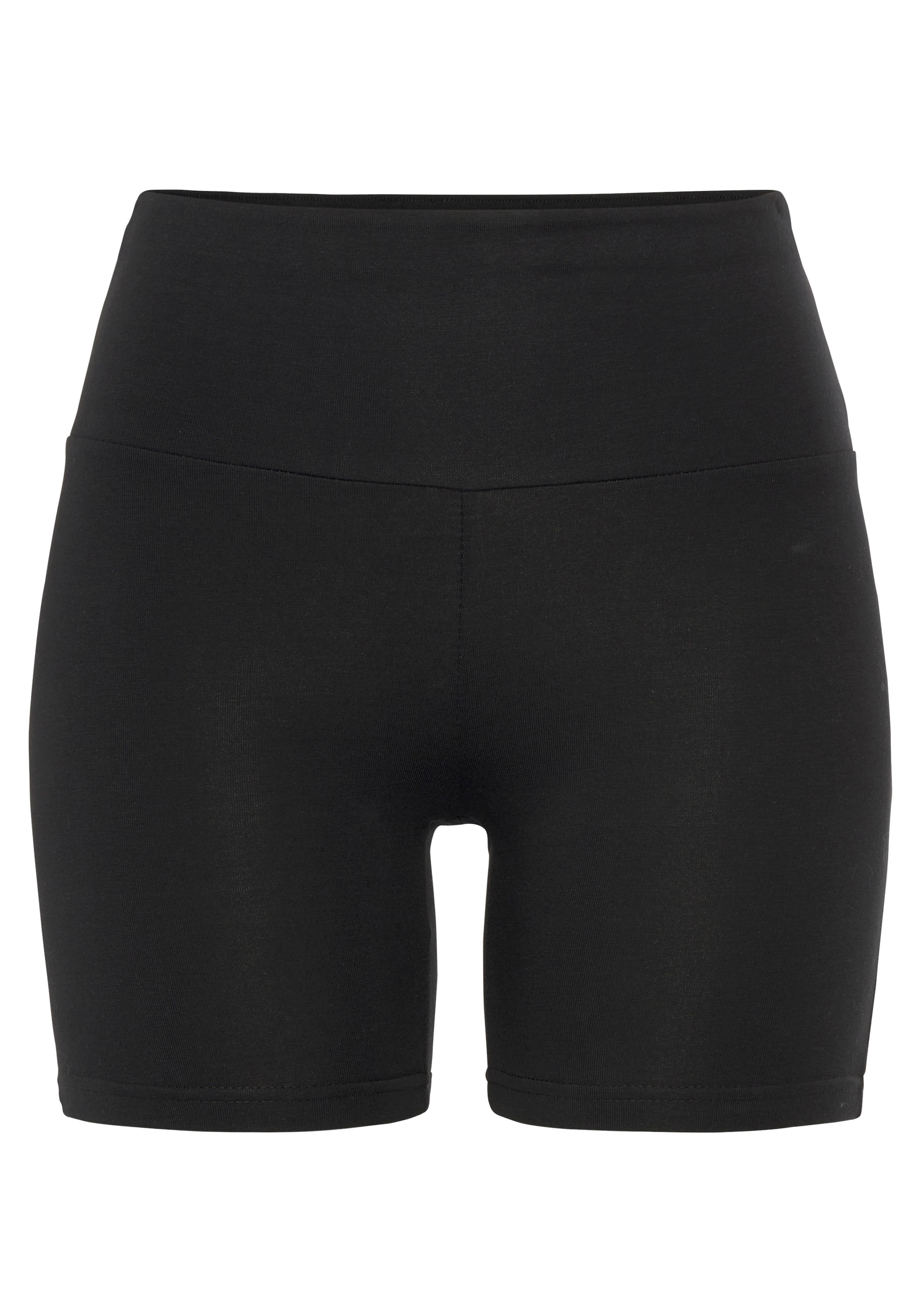 LASCANA Shorts, mit breitem Bündchen und Logodruck, Loungewear