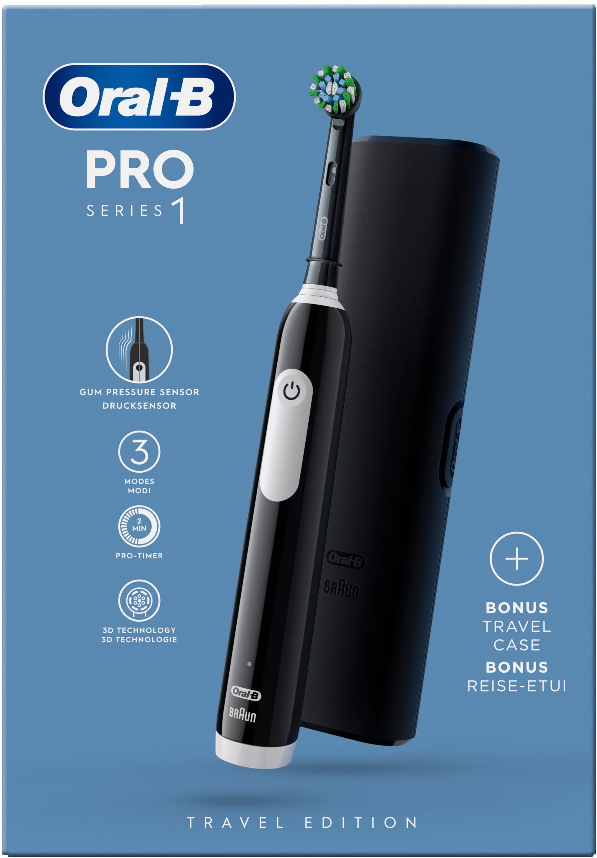 Oral-B Elektrische Zahnbürste »PRO Series 1« 1 Stk. Aufsteckbürsten Drucksensor
