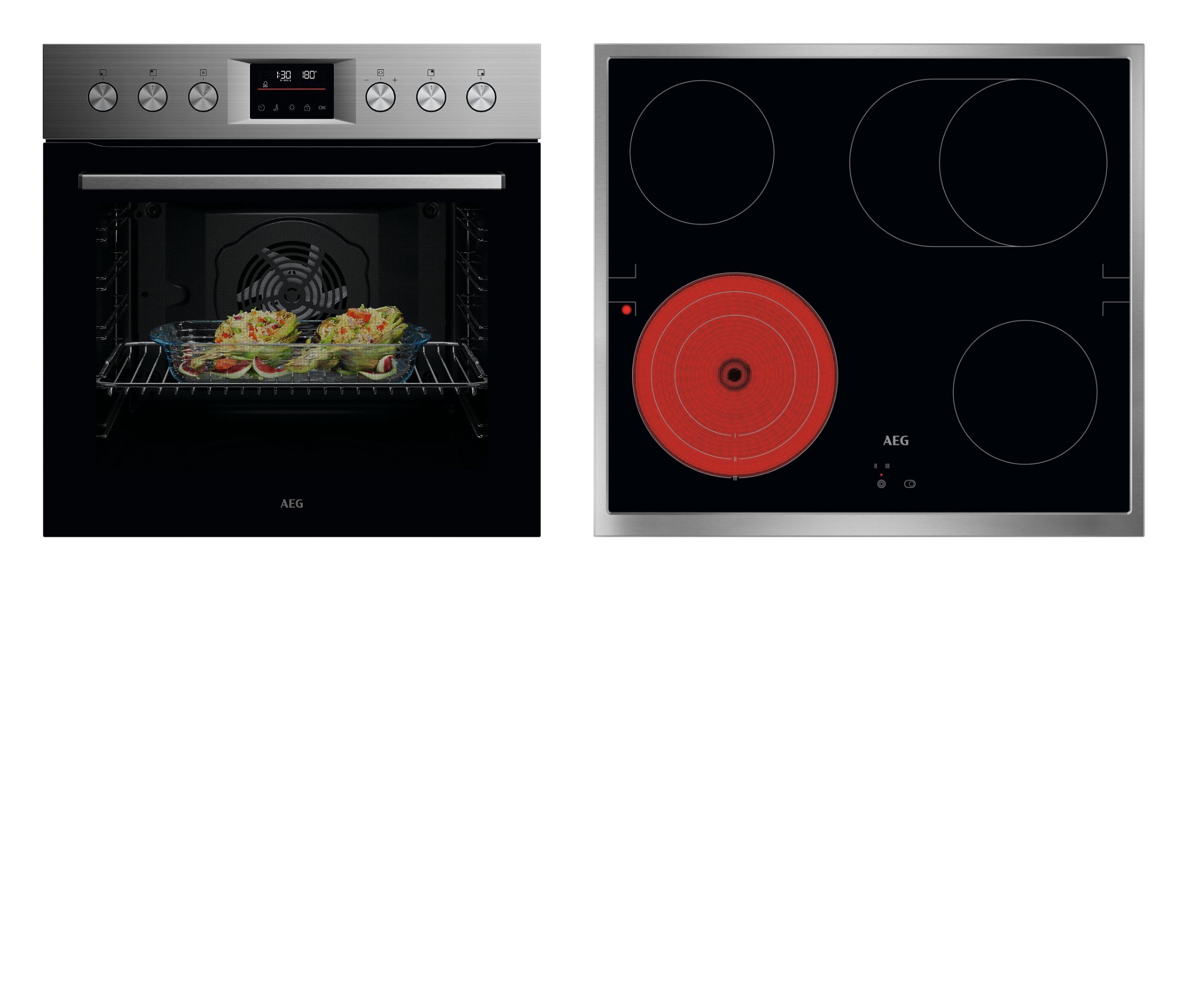 AEG, Serie 5000 »OU5PE40SM« Pyrolyse-Selbstreinigung Einbauherd mit Pyrolyse - Selbstreinigung & Glaskeramikkochfeld, Edelstahl mit Antifingerprint, 