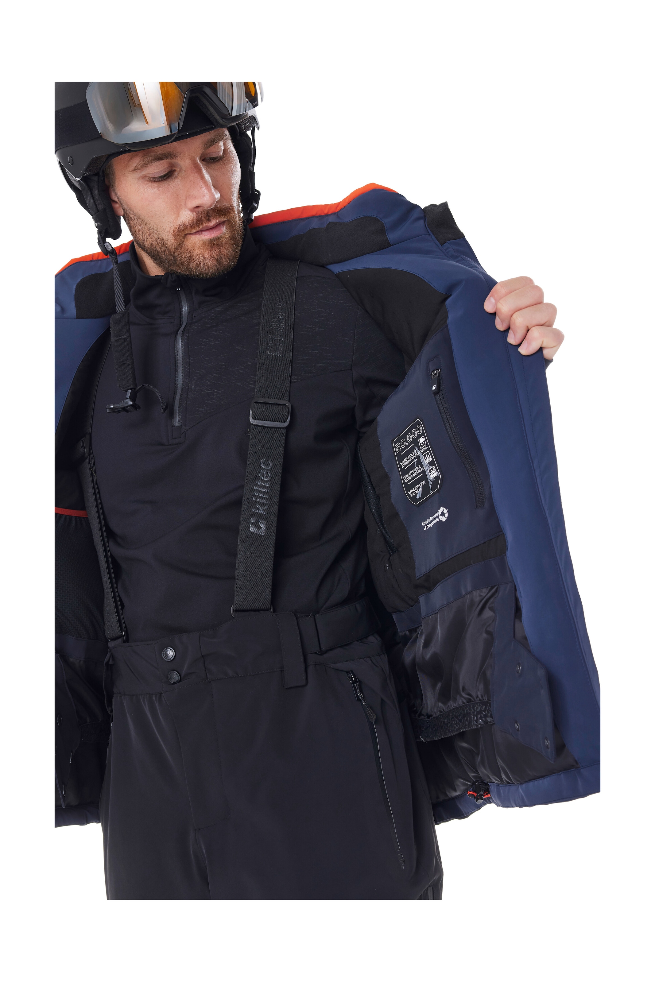Killtec Skijacke »KSW 51 MN SKI JCKT« Herren Funktionsjacke: wasserdicht, atmungsaktiv, 4-Wege-Stretch