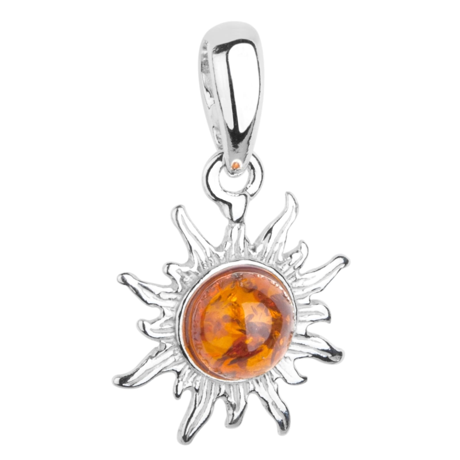 OSTSEE-SCHMUCK Kettenanhänger »- Sonne 14 mm - Silber 925/000 - Bernstein«