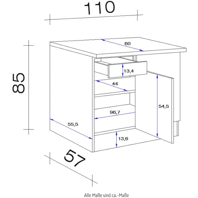 Flex-Well Eckunterschrank »Samoa«, (B x H x T) 110 x 85 x 60 cm auf  Rechnung bestellen