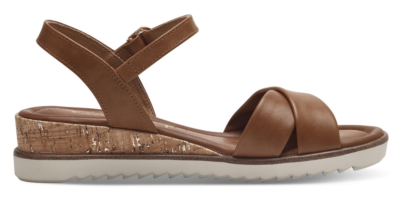 Tamaris Sandalette, Keilabsatz, Sommerschuh, Riemchensandale mit Schnallenverschluss