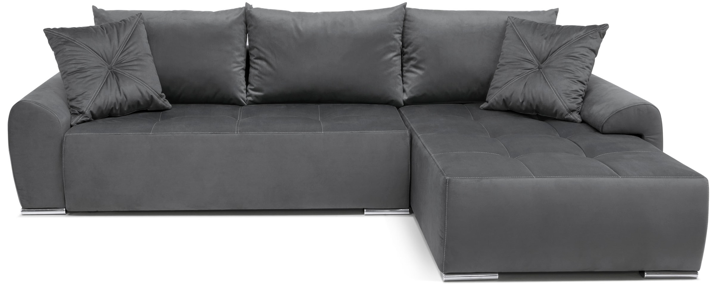 COLLECTION AB Ecksofa »30 Jahre Jubiläums-Modell Bilbao L-Form«, inkl. Bettfunktion und Bettkasten, Zierkissen mit Strassstein