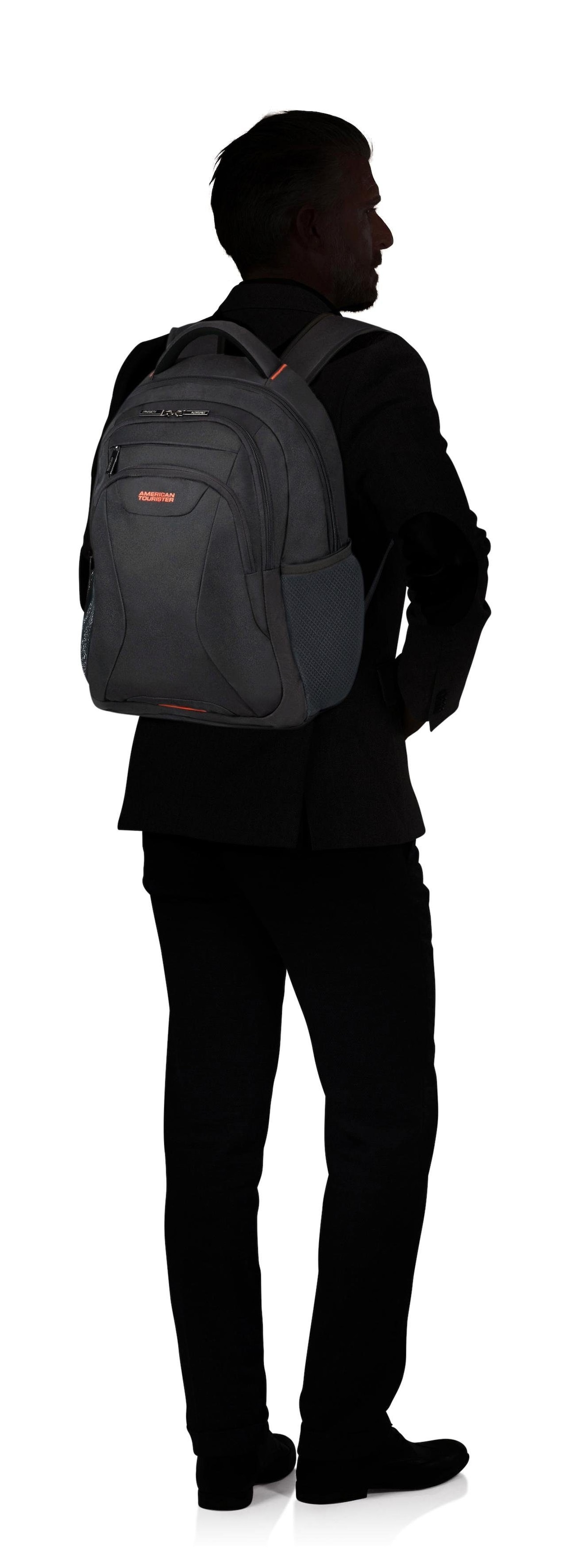 American Tourister® Laptoprucksack »AT WORK, black/orange«, Freizeitrucksack Arbeitsrucksack Laptoprucksack