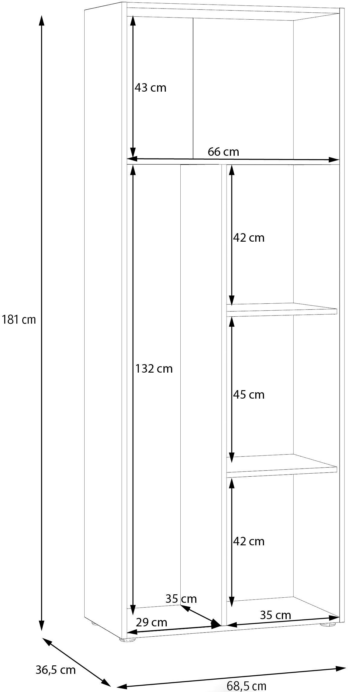FORTE Mehrzweckschrank »NET306« Mehrzweckschrank, inklusive Einlegböden, verschiedene Dekore