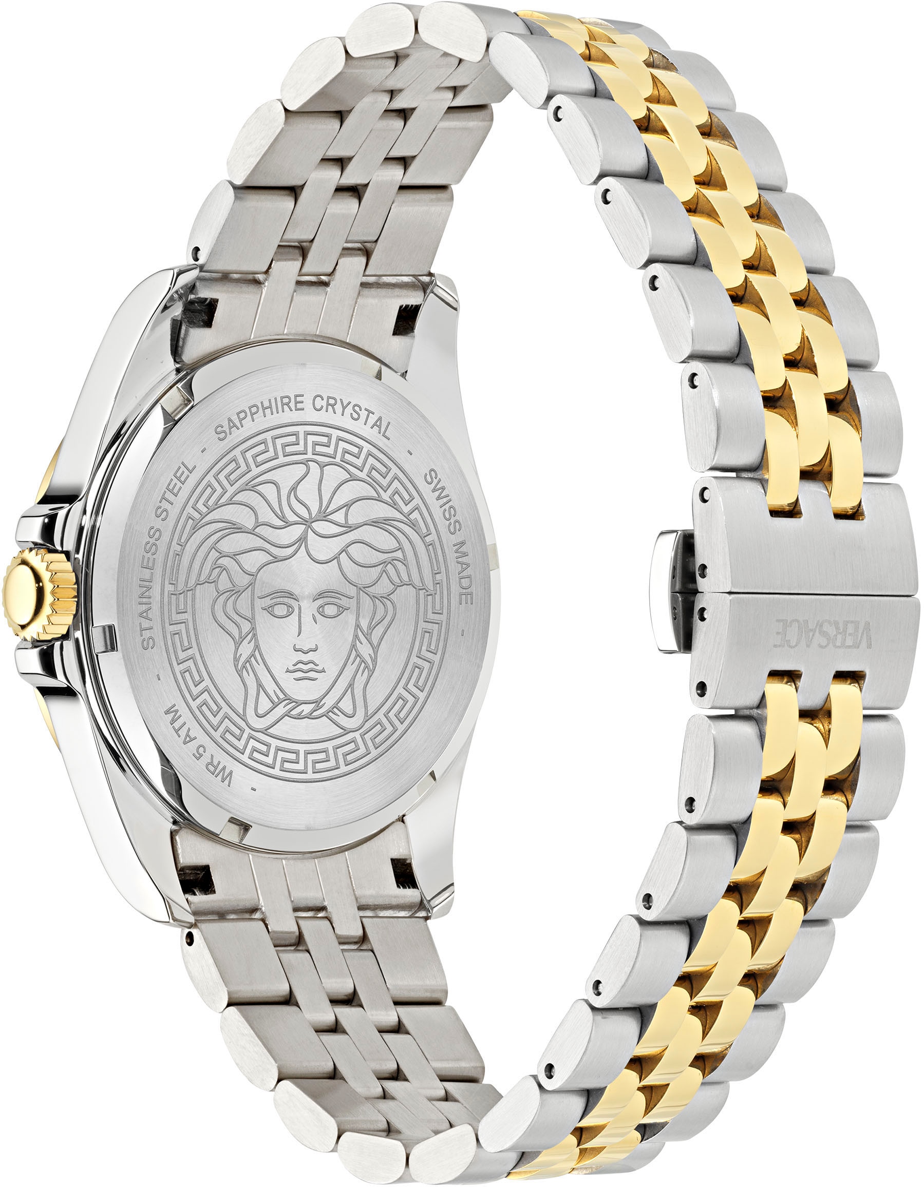 Versace »VERSACE ANTEO« Armbanduhr, Herrenuhr, Swiss Made, Saphirglas, Edelstahlarmband, Datum