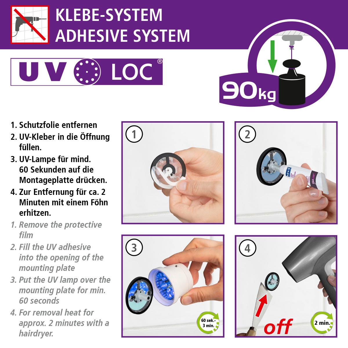 WENKO Toilettenpapierhalter »UV-Loc® Udine«, Befestigen ohne Bohren