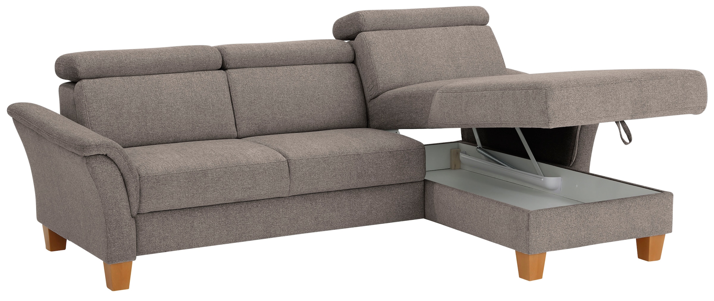 Home affaire Ecksofa »Conville L-Form«, Federkern, wahlweise mit Bettfunktion und Bettkasten bzw. Stauraum