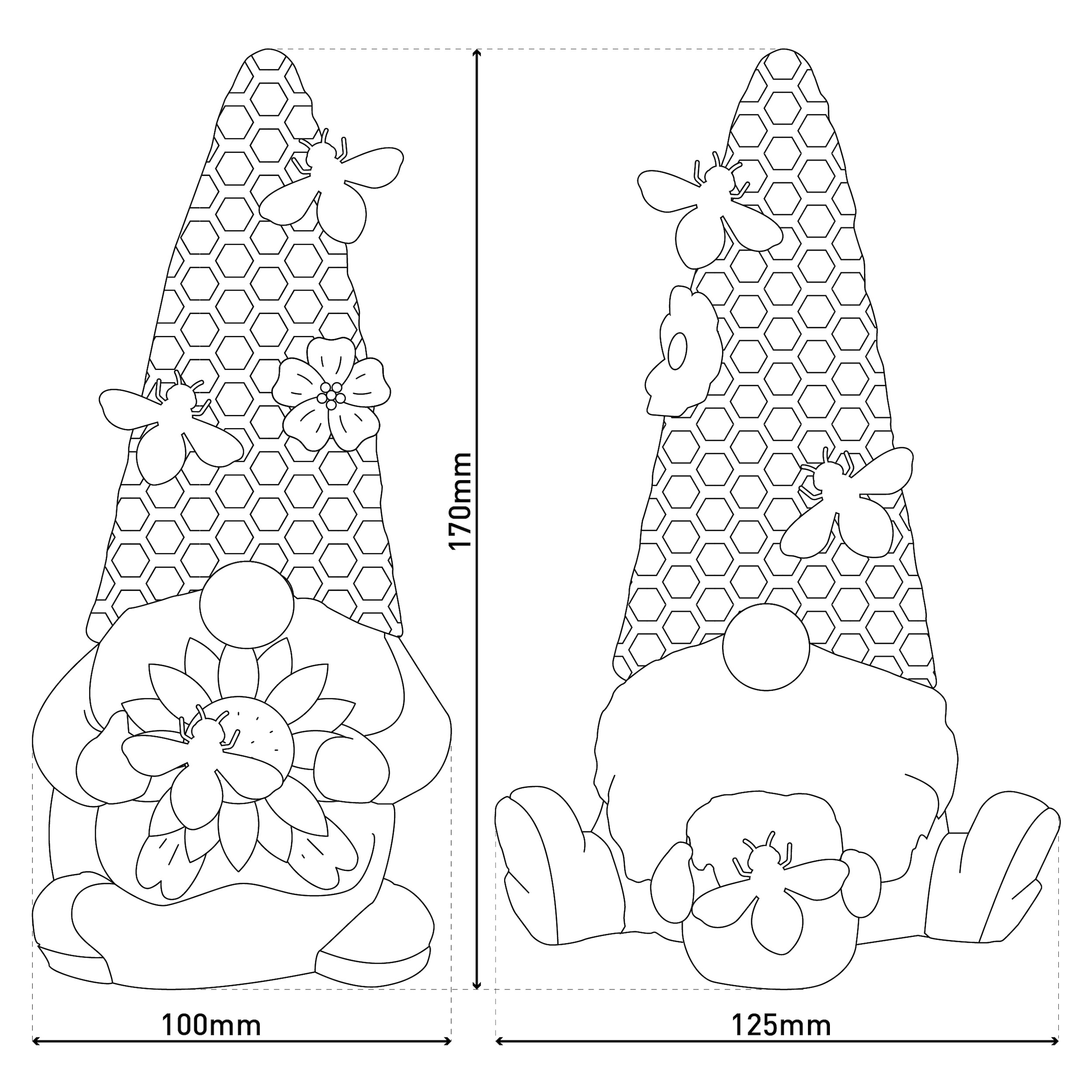 näve LED Solarleuchte »Abby« LED-Modul 2 Stk. Warmweiß 2er Set Wichtel, gelb/bunt, mit Bienchen und Blümchen, warmweiß