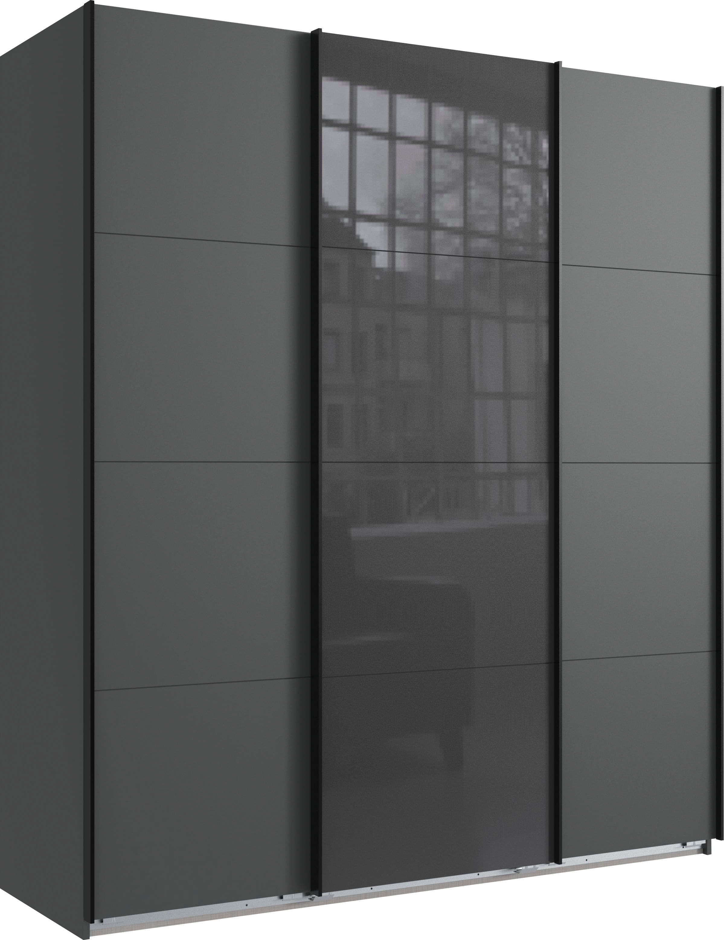 Wimex Schwebetürenschrank »Norderstedt« INKLUSIVE 2 Stoffboxen und 2 zusätzliche Einlegeböden, mit Glastür