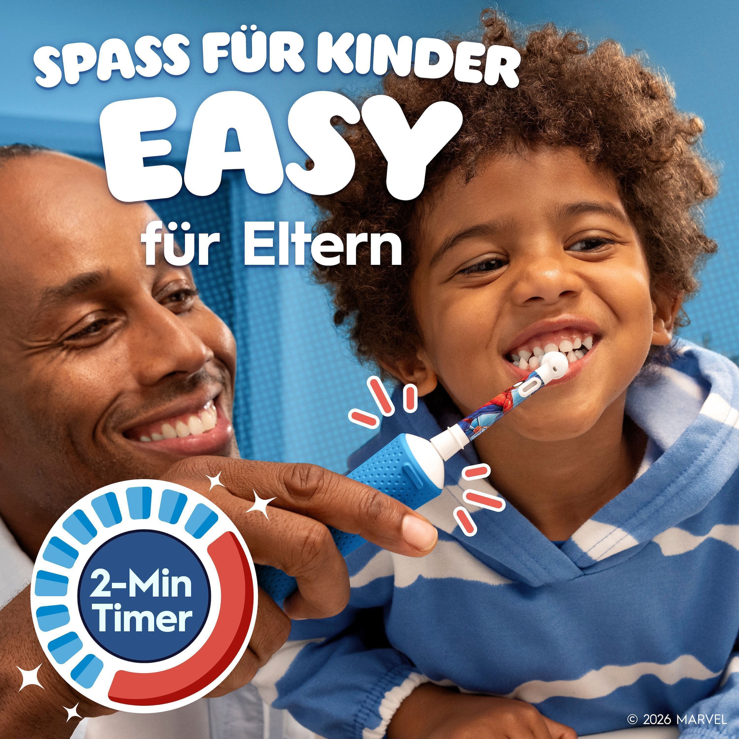 Oral-B Elektrische Zahnbürste »Pro Kids Spiderman« 1 Stk. Aufsteckbürsten für Kinder ab 3 Jahren