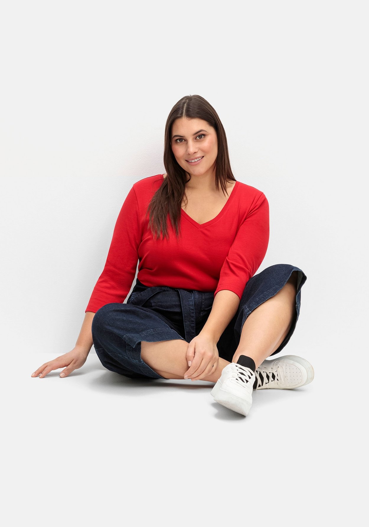 Sheego Stretch-Jeans »Jeans mit High-Waist-Bund und Bindegürtel«