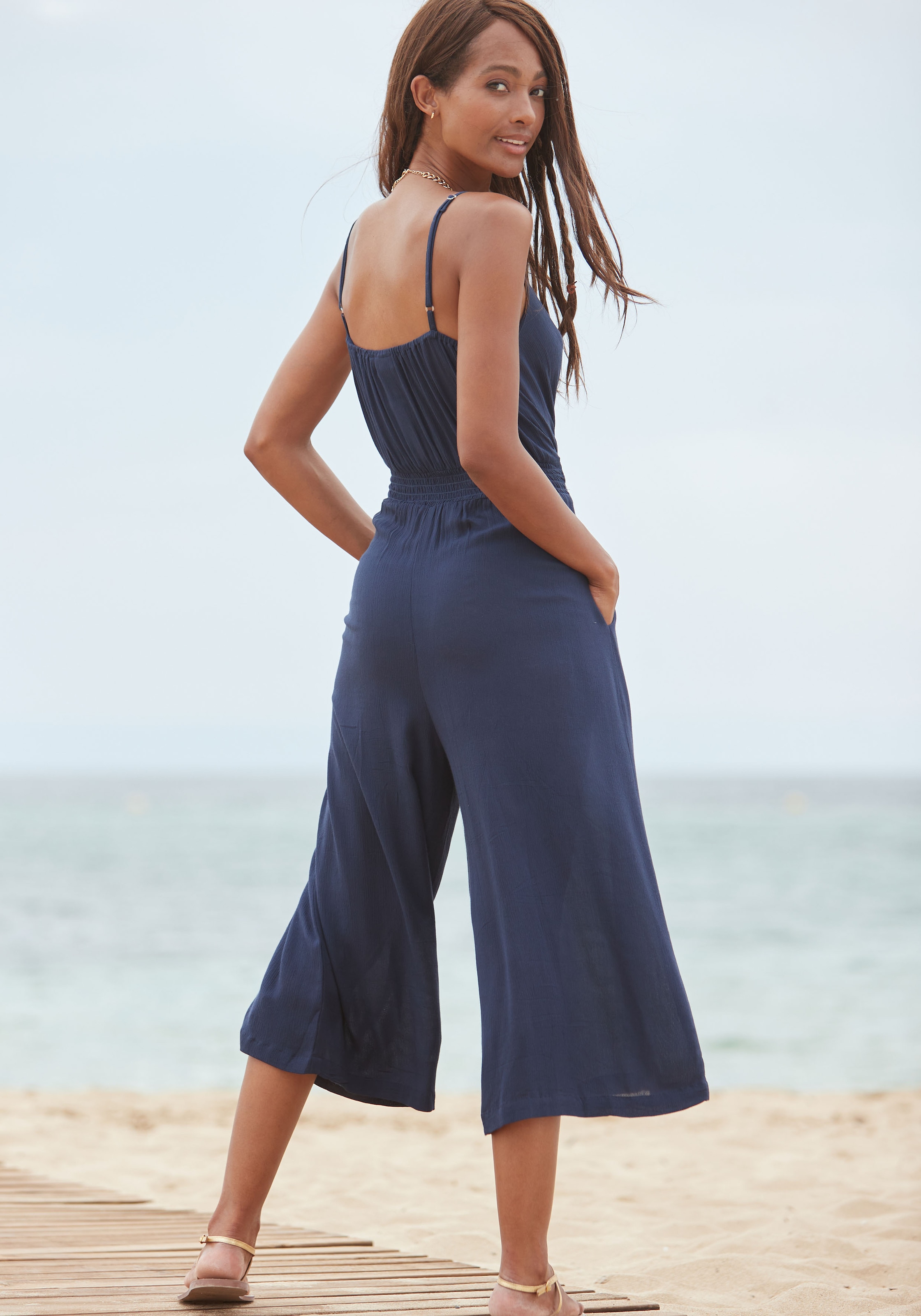 s.Oliver Culotte-Overall, aus gekreppter Viskose