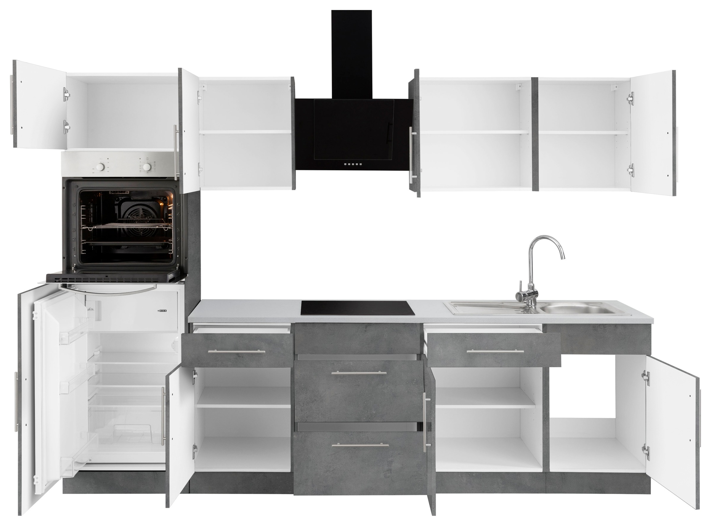 wiho Küchen Küchenzeile »Cali«, mit E-Geräten, kaufen 280 cm Raten auf Breite