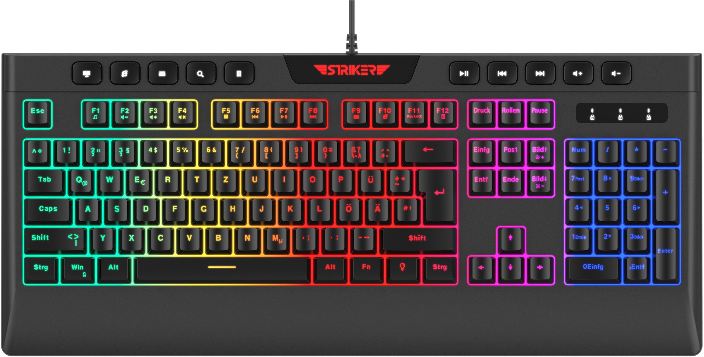 Hyrican Tastatur- und Maus-Set »Striker Gaming Sparset Level Bronze«, (ST-GKB8115 + ST-GM005)