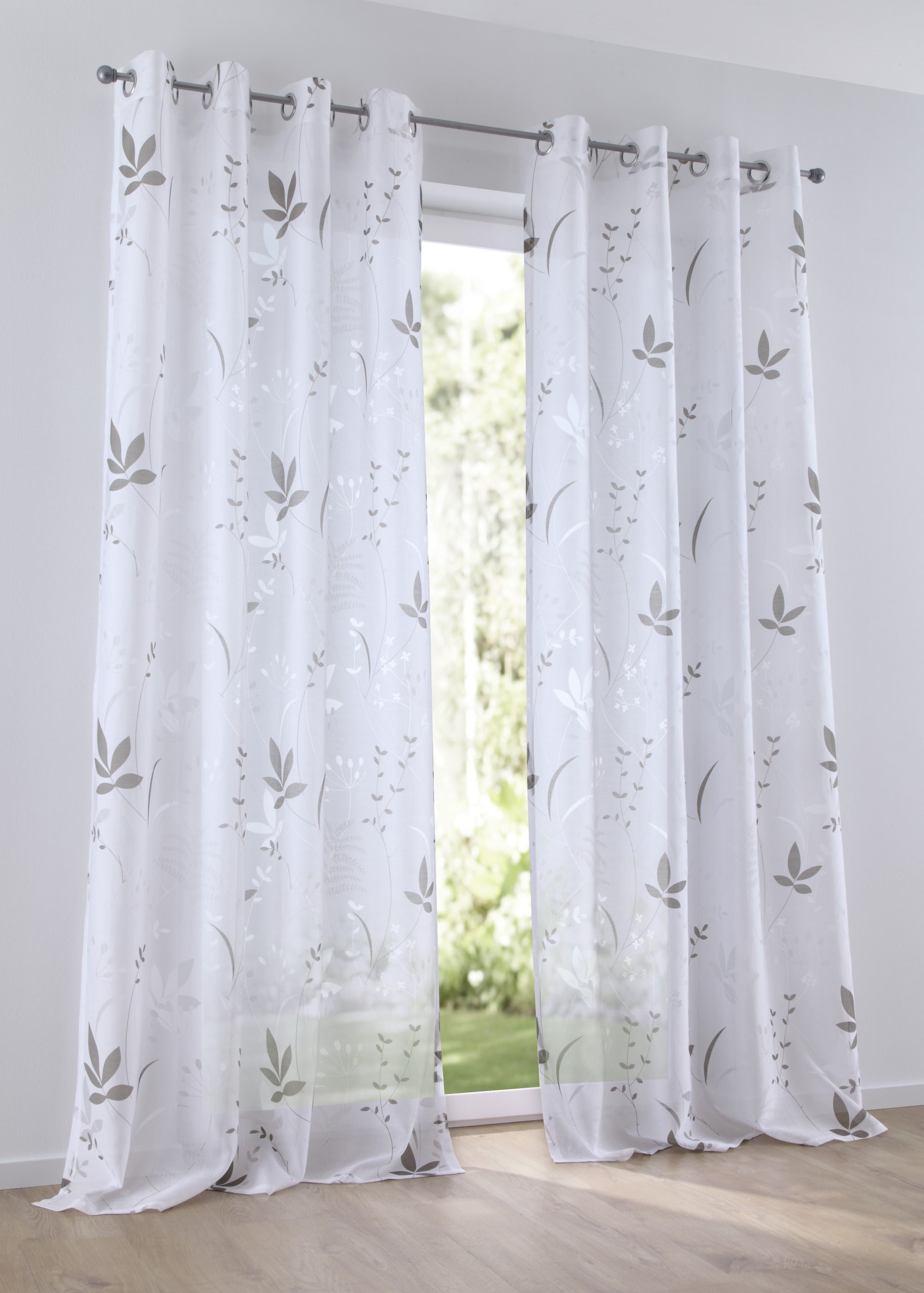Kutti Vorhang »Dandelion«, (1 St.), kaufen Baumwolle-Polyester, Ausbrenner, Gardine bedruckt online halbtransparent